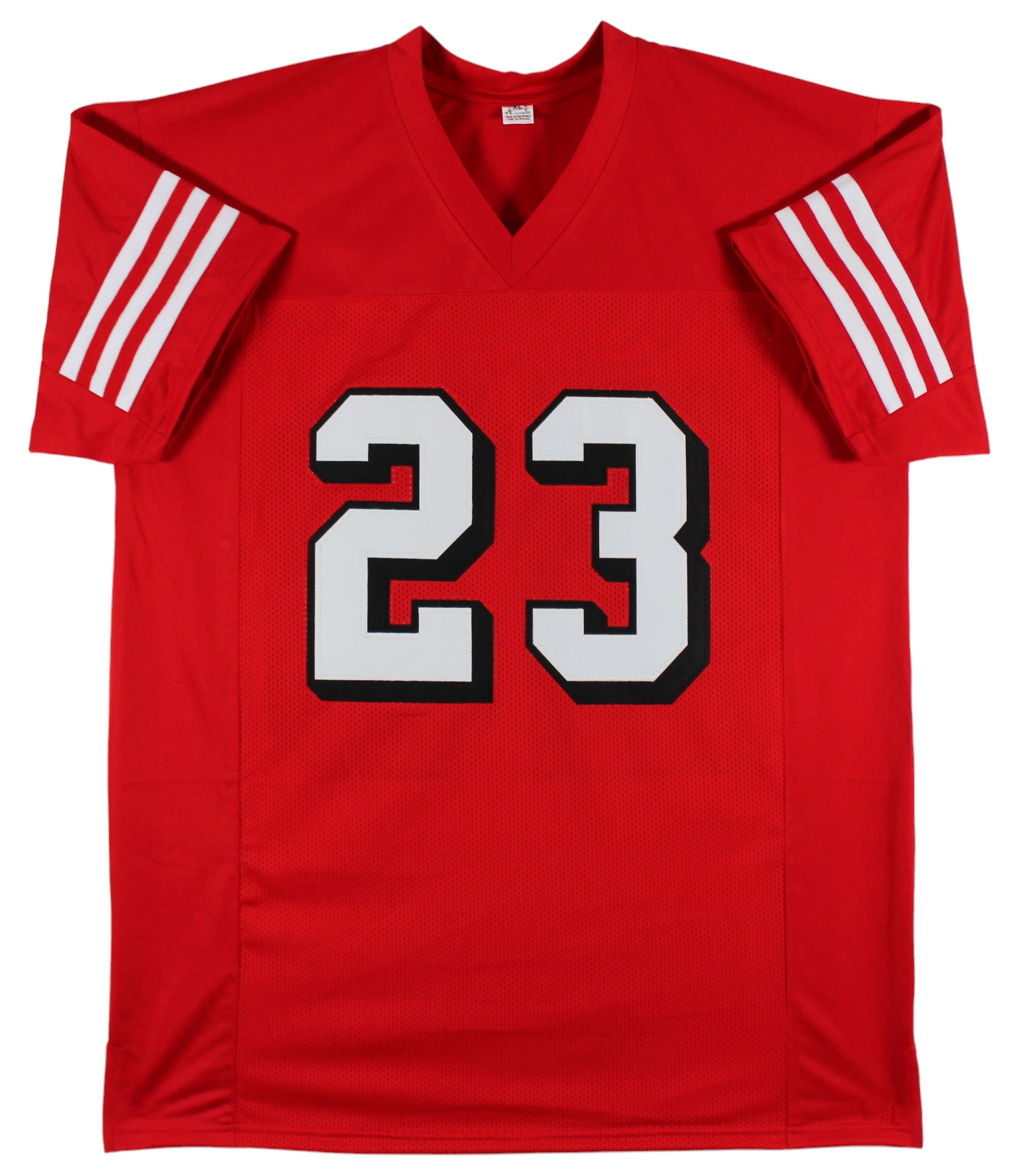 Christian McCaffrey Authentic Signed Red Pro Style Jersey w/ Dropshadow BAS