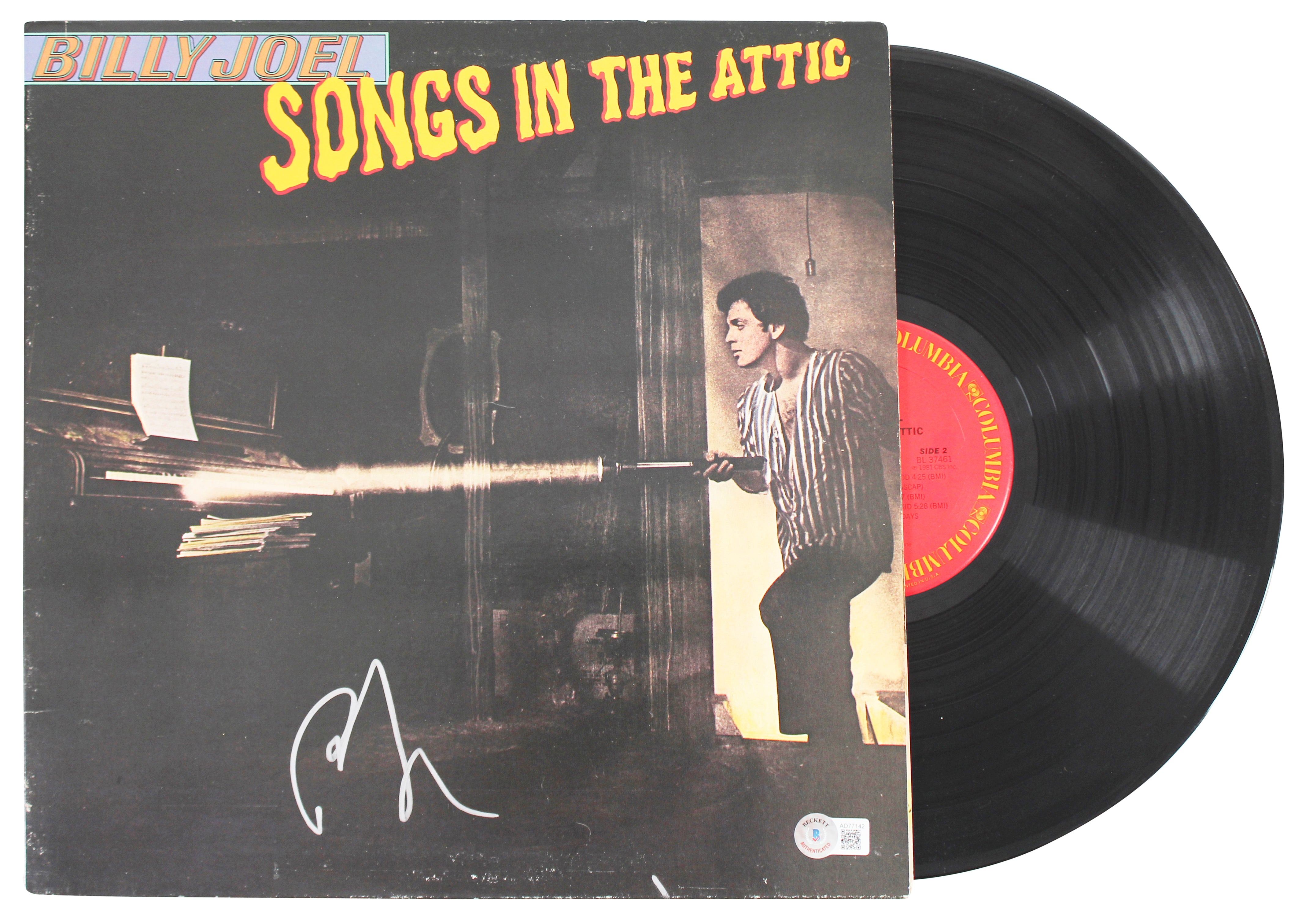 Billy Joel Authentic Signed Songs In The Attic Album Cover W/ Vinyl BAS #AD77142