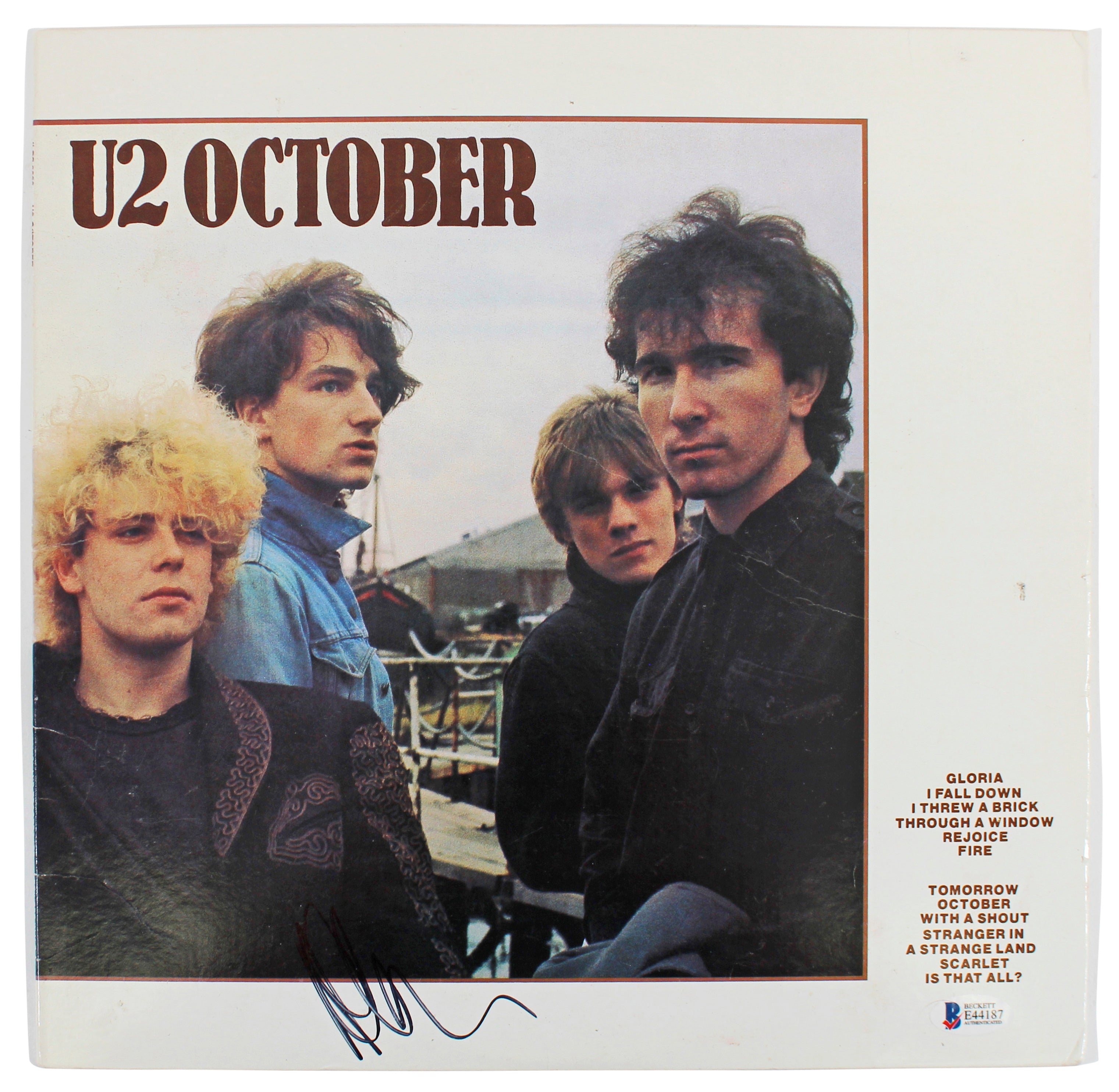 Adam Clayton U2 Authentic Signed October Album Cover W/ Vinyl BAS #E44187