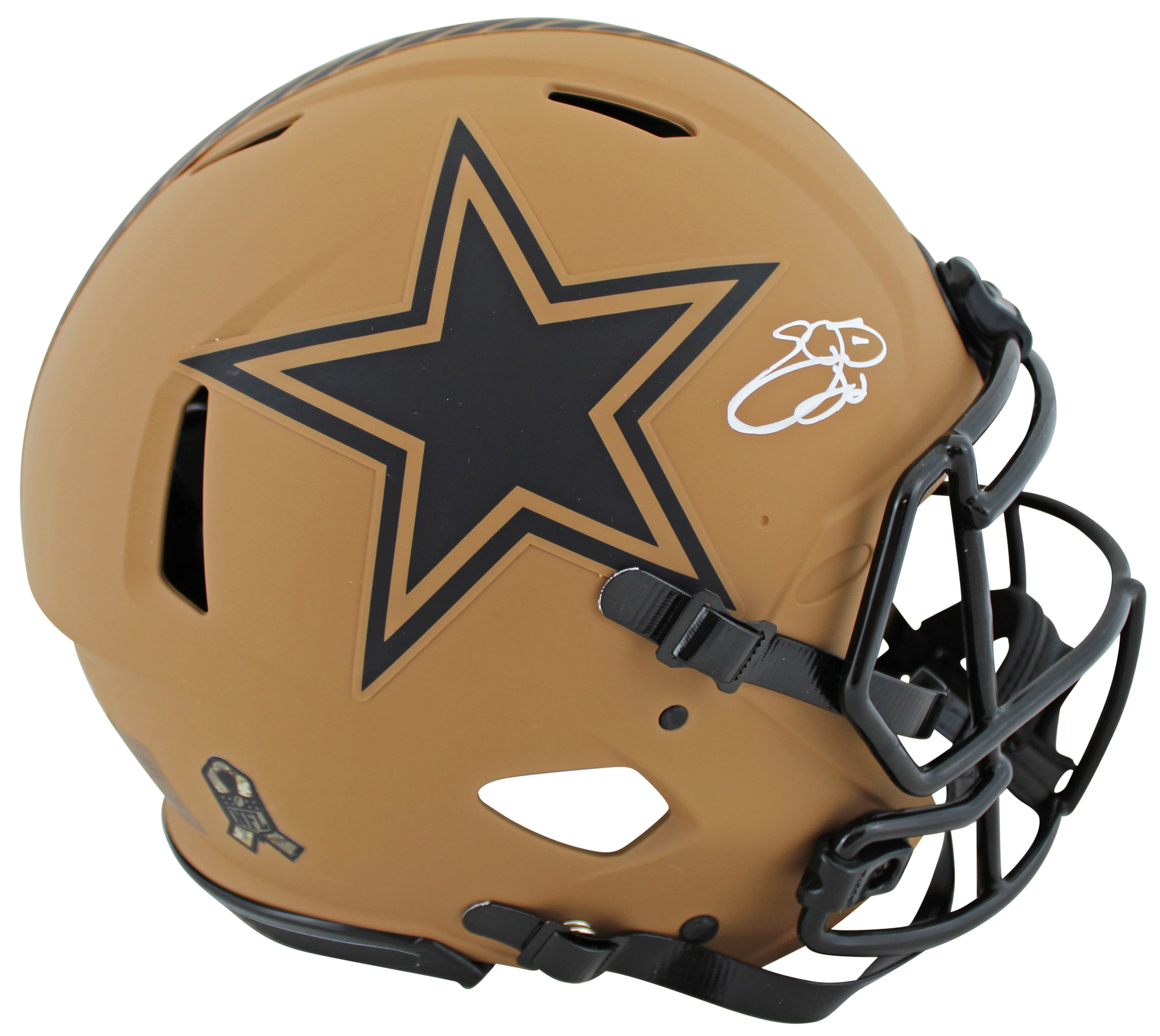 Cowboys Emmitt Smith Signed 2023 STS II Full Size Speed Proline Helmet BAS Wit