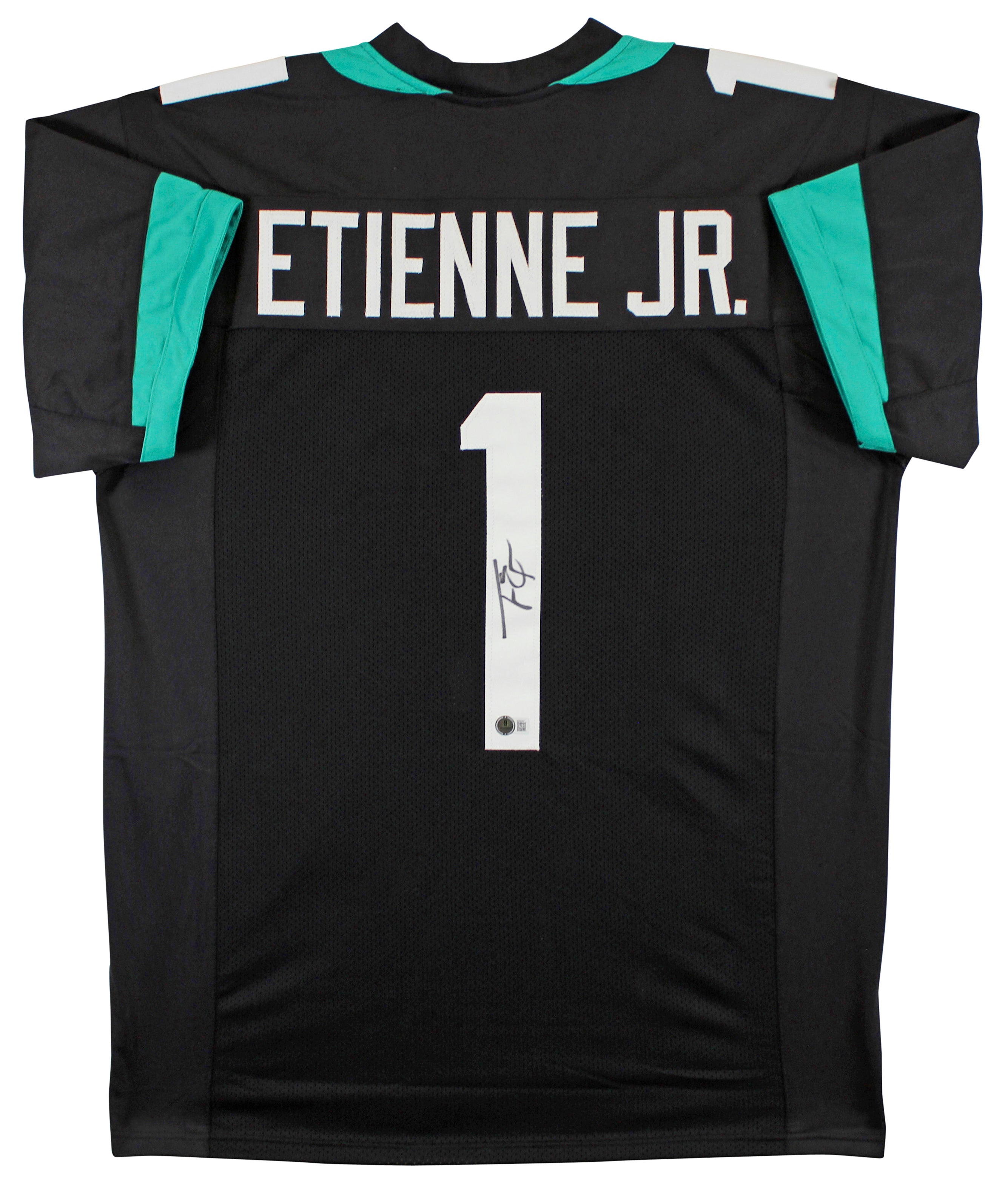 Travis Etienne Authentic Signed Black Pro Style Jersey Autographed BAS Witnessed
