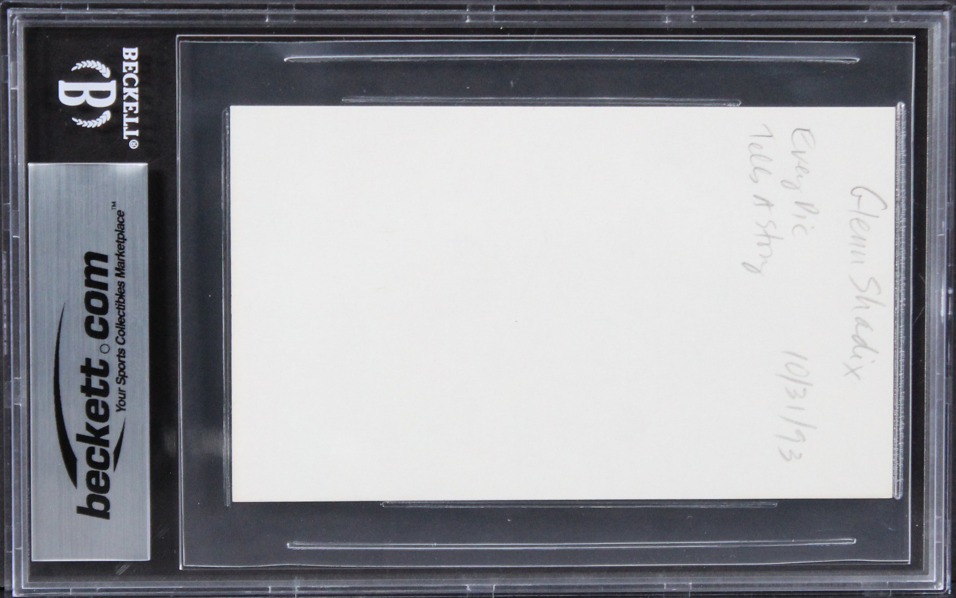 Glenn Shadix Beetlejuice Authentic Signed 3x5 Index Card BAS Slabbed 1
