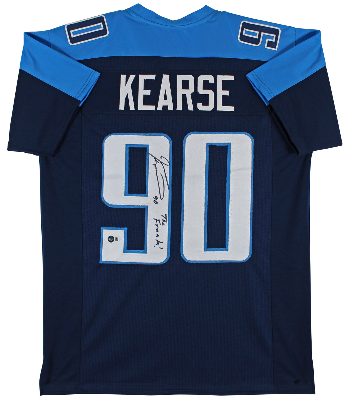 Jevon Kearse "The Freak" Signed Navy Blue Pro Style Jersey BAS Witness #W598017