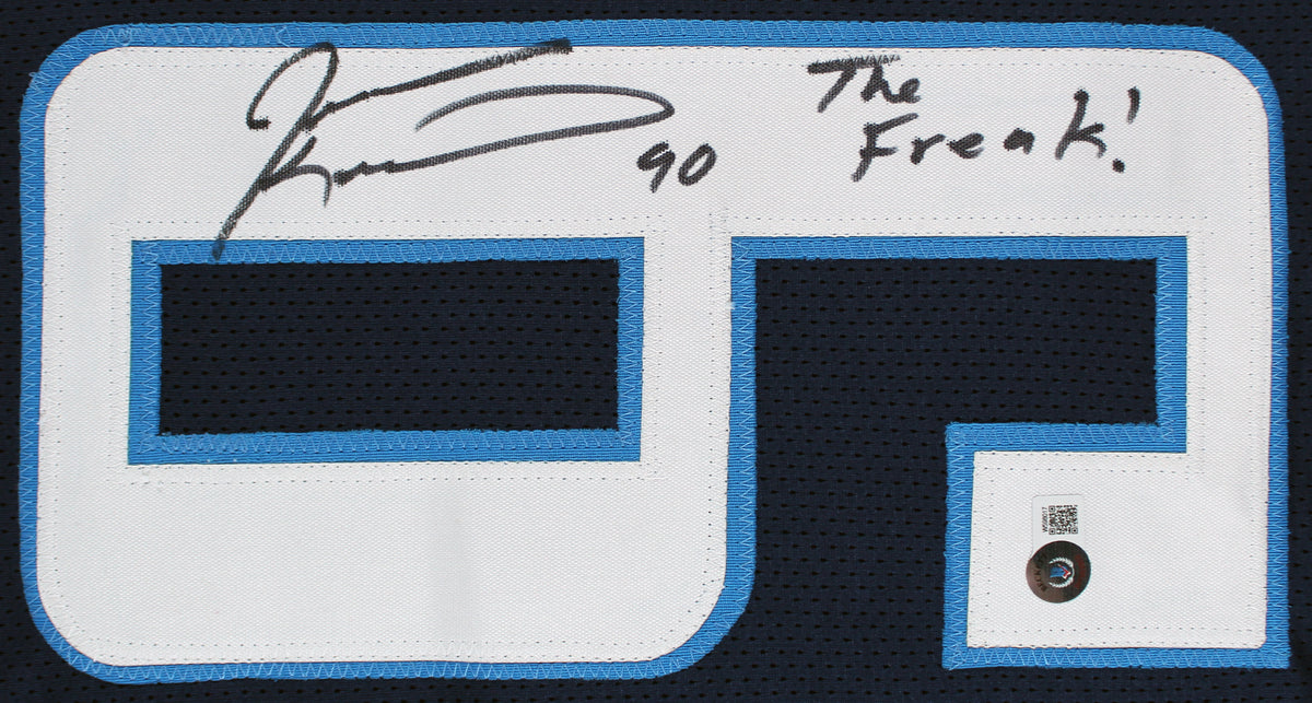 Jevon Kearse "The Freak" Signed Navy Blue Pro Style Jersey BAS Witness #W598017