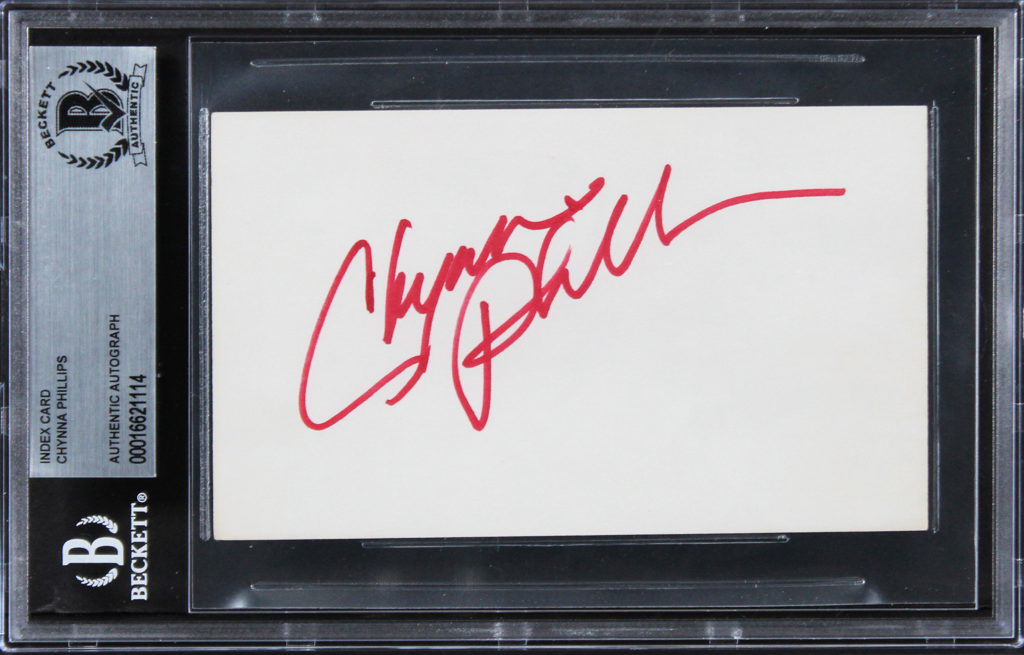 Chynna Phillips Bridesmaids Authentic Signed 3x5 Index Card BAS Slabbed 3