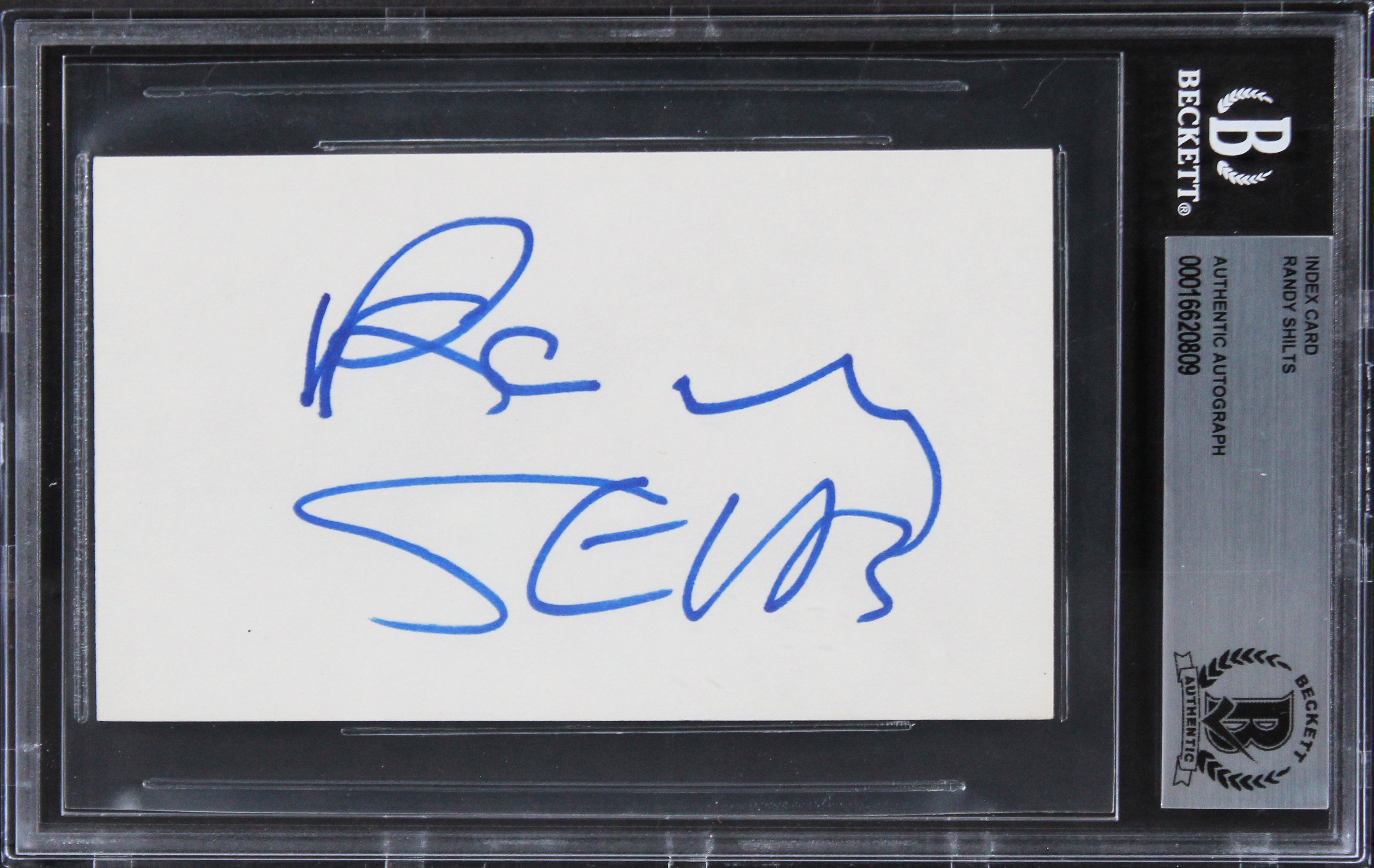 Randy Shilts And the Band Played On Authentic Signed 3x5 Index Card BAS Slab 2