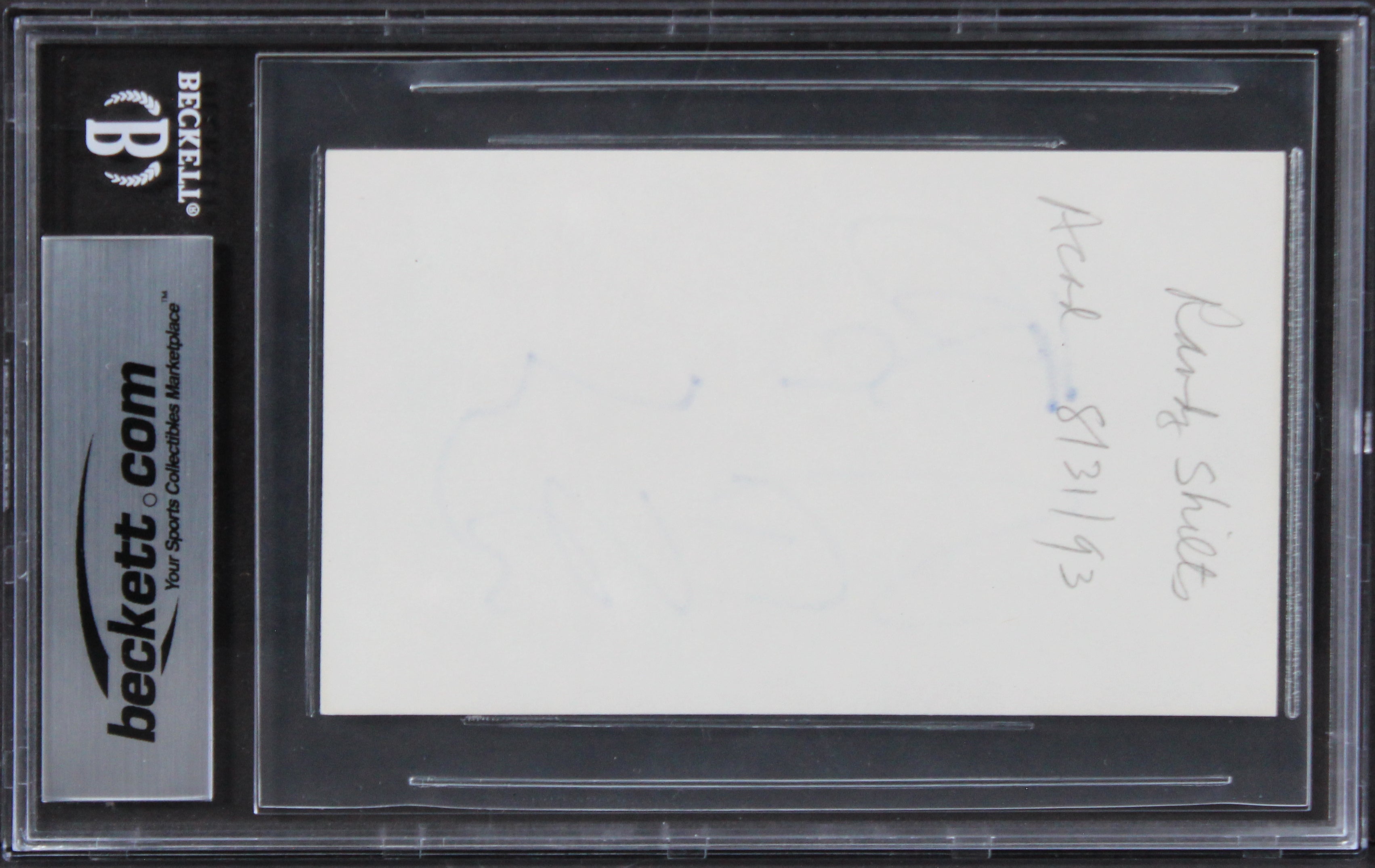 Randy Shilts And the Band Played On Authentic Signed 3x5 Index Card BAS Slab 2