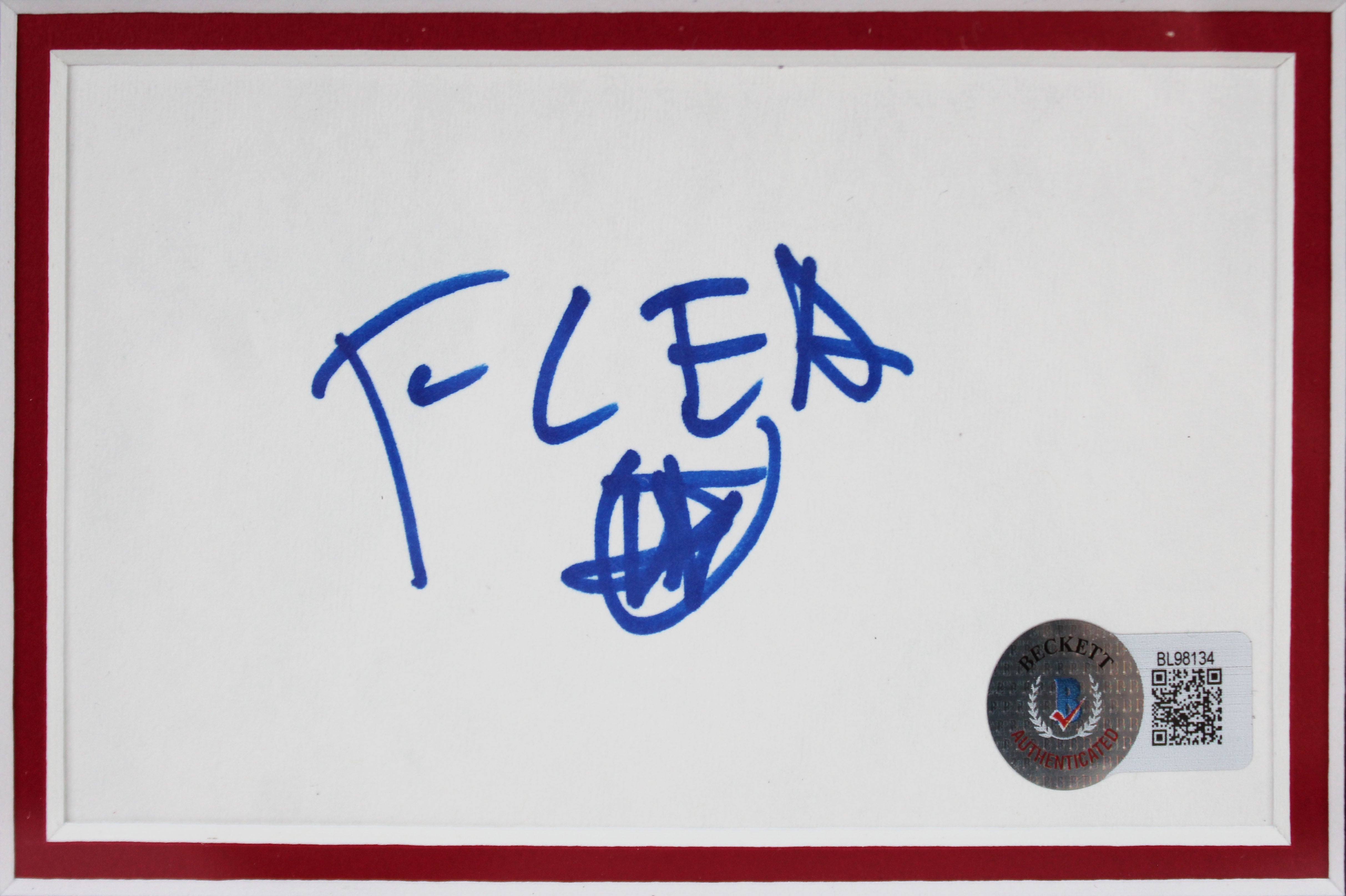Flea Red Hot Chili Peppers Authentic Signed & Framed 3x5 Index Card BAS