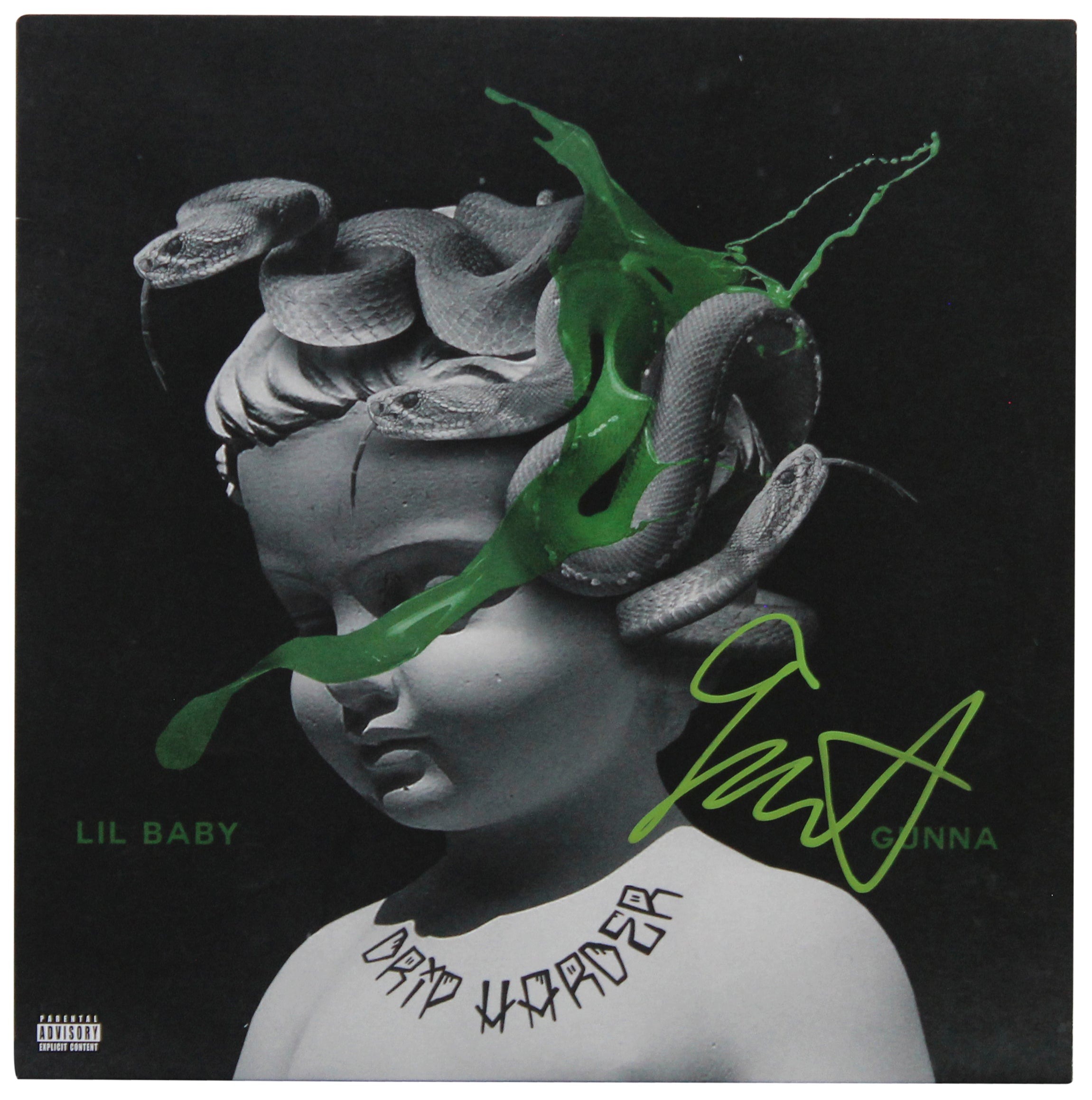 Gunna Authentic Signed Drip Harder Album Cover W/ Vinyl Autographed BAS #BN06557