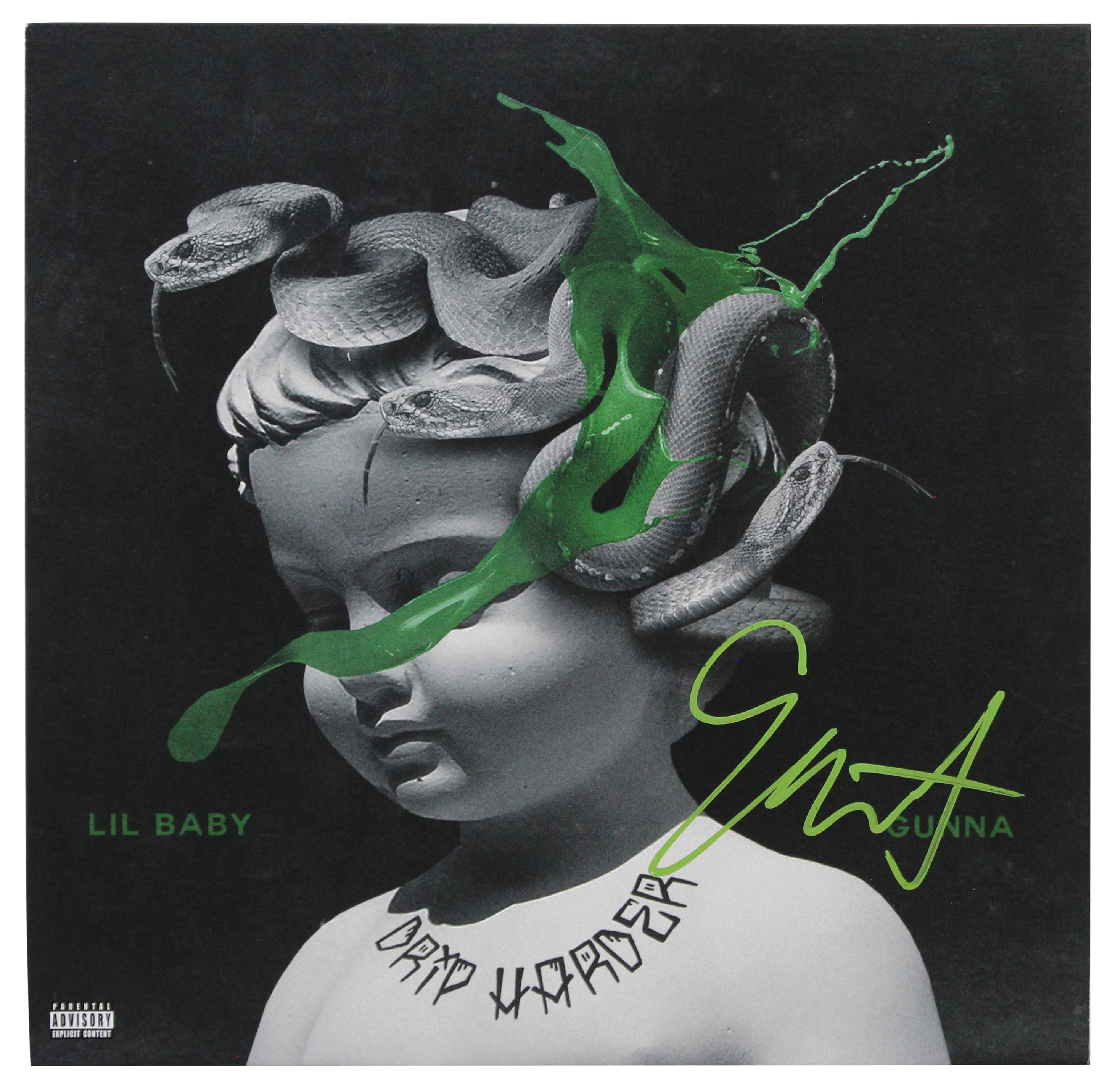 Gunna Authentic Signed Drip Harder Album Cover W/ Vinyl Autographed BAS #BN06558