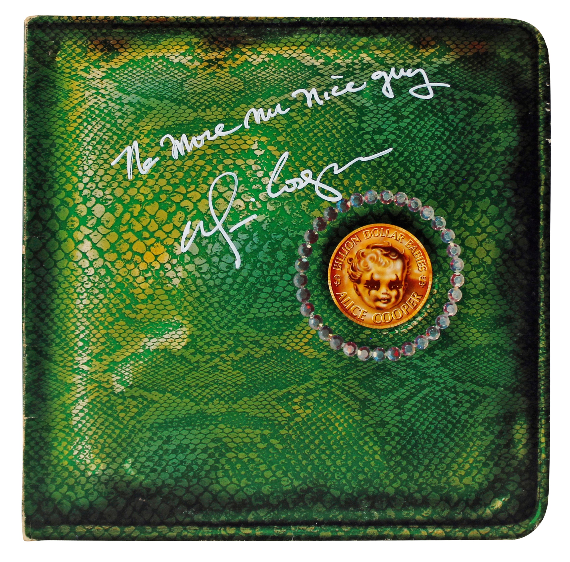 Alice Cooper "NMMNG" Signed Billion Dollar Babies Album Cover W/ Vinyl BAS Wit 3