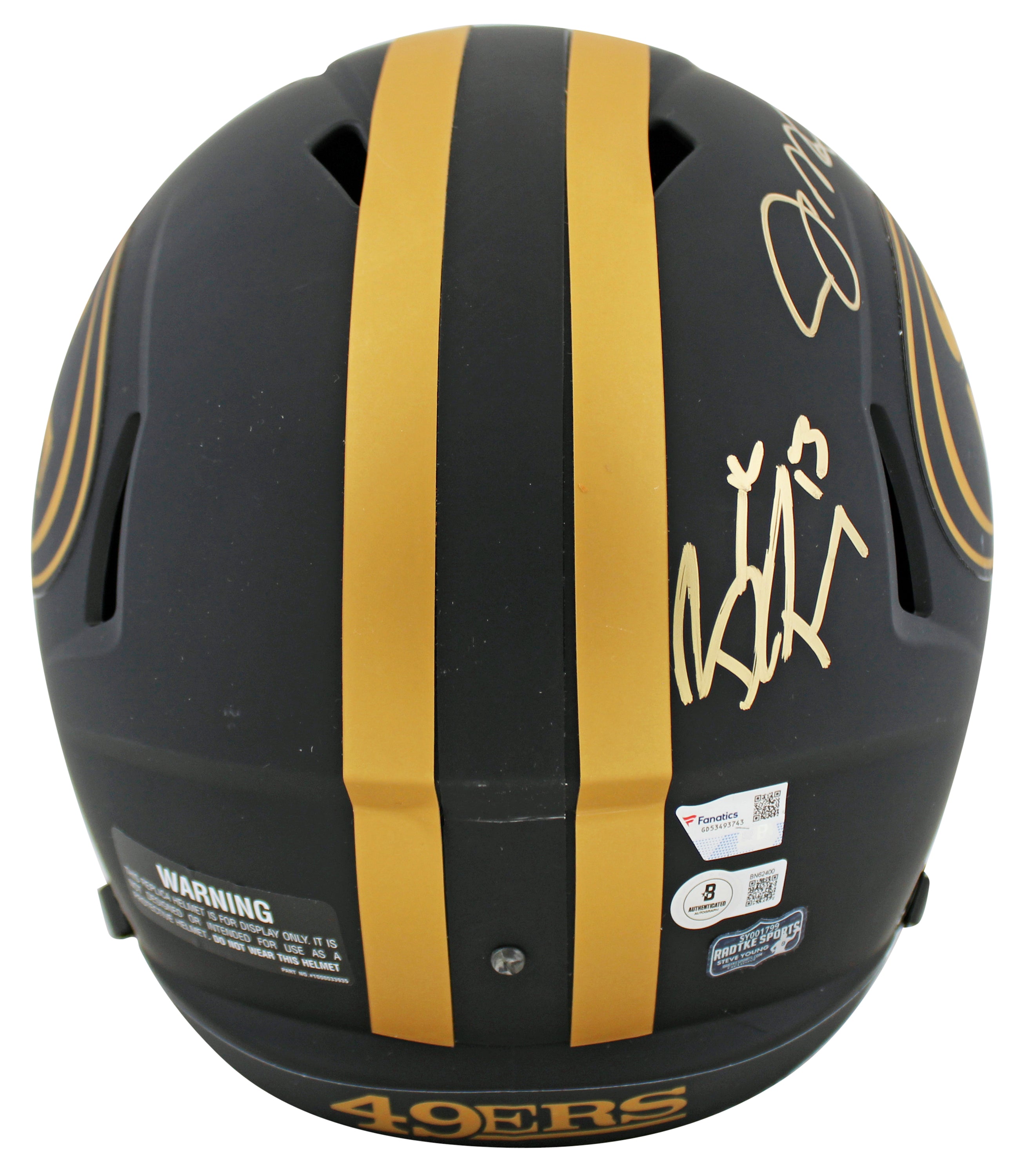 Purdy, Montana & Young Signed Eclipse F/S Speed Rep Helmet W/ Case BAS & Fan