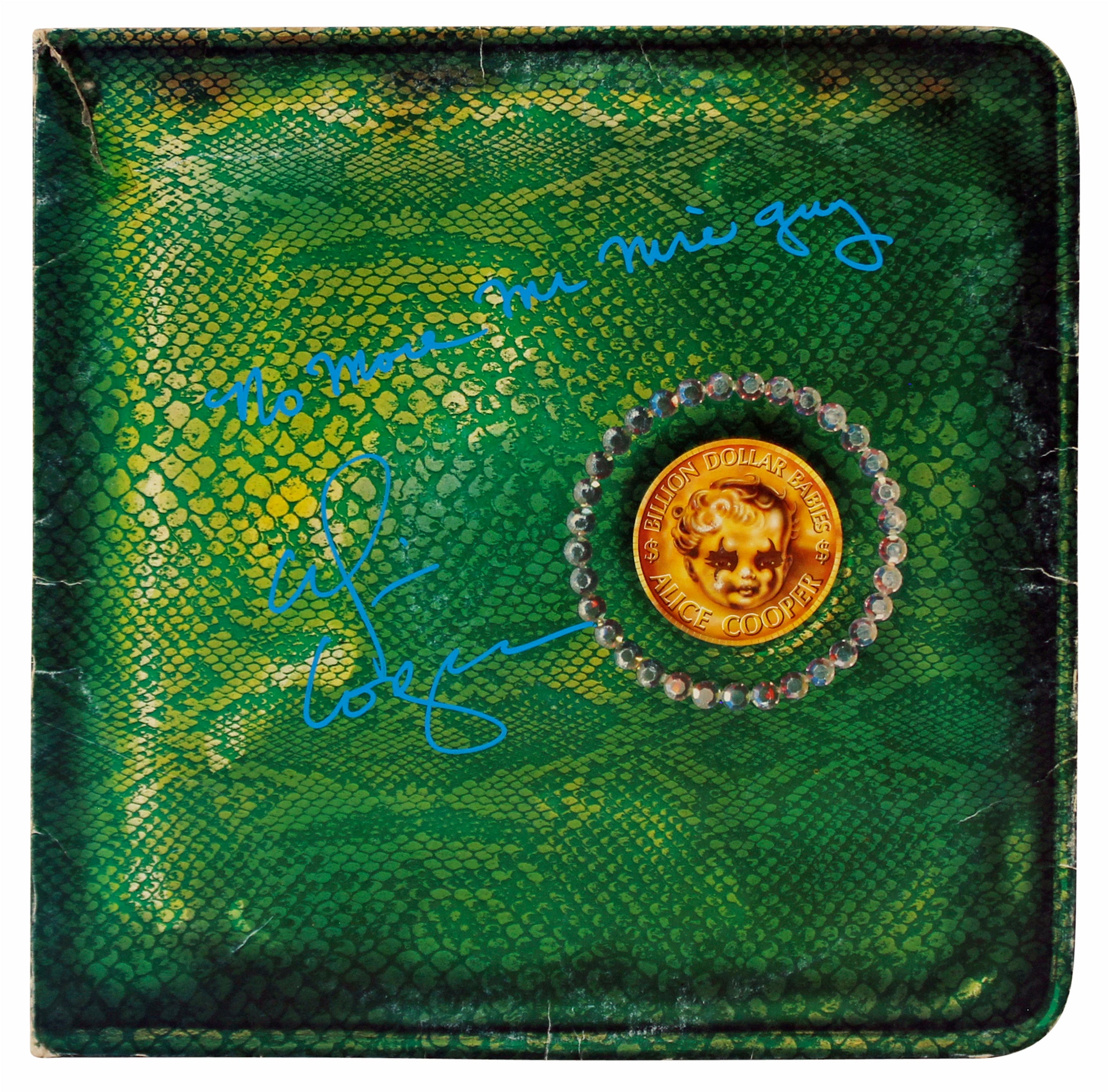 Alice Cooper "NMMNG" Signed Billion Dollar Babies Album Cover W/ Vinyl BAS Wit 2