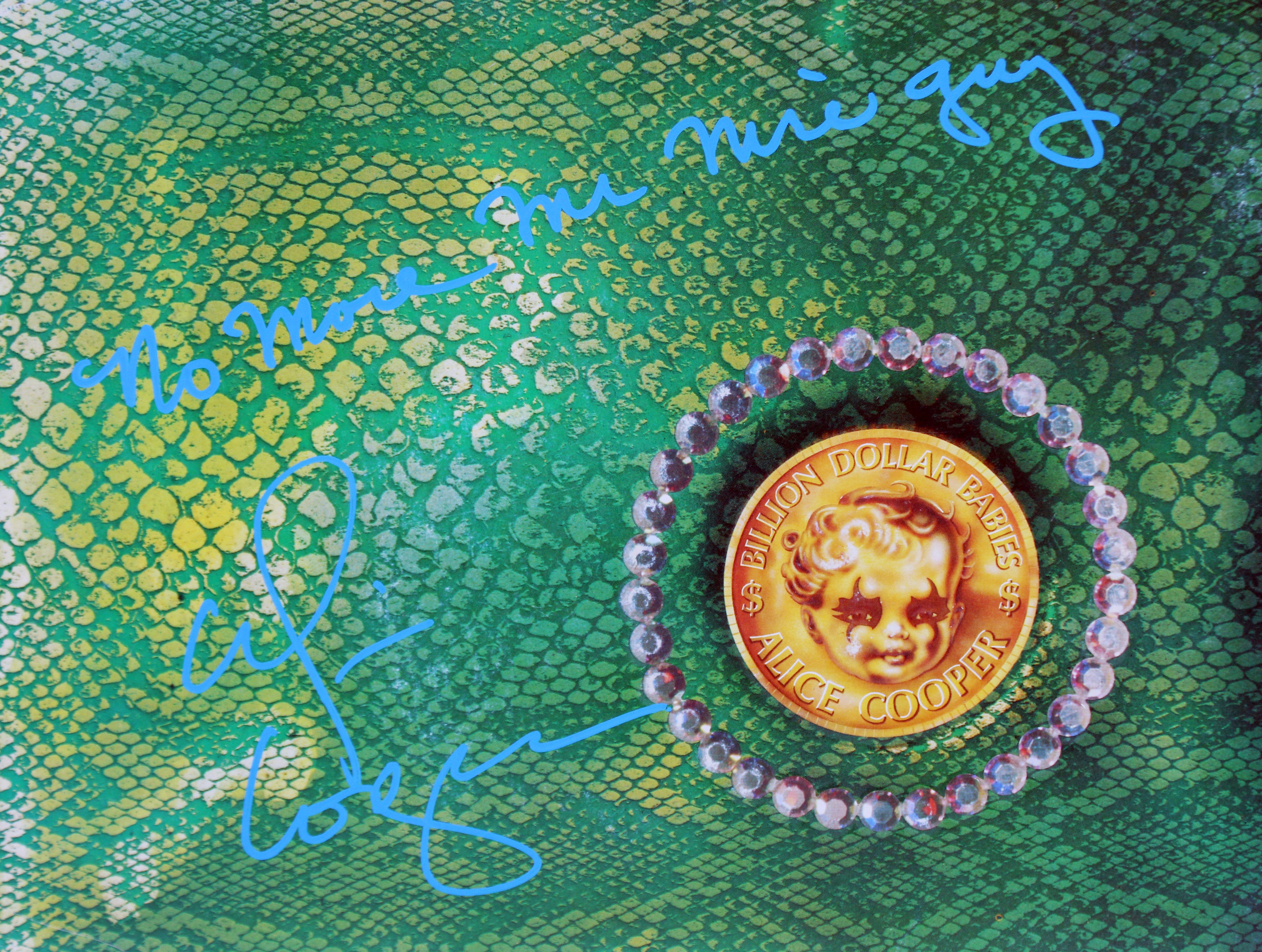 Alice Cooper "NMMNG" Signed Billion Dollar Babies Album Cover W/ Vinyl BAS Wit 2