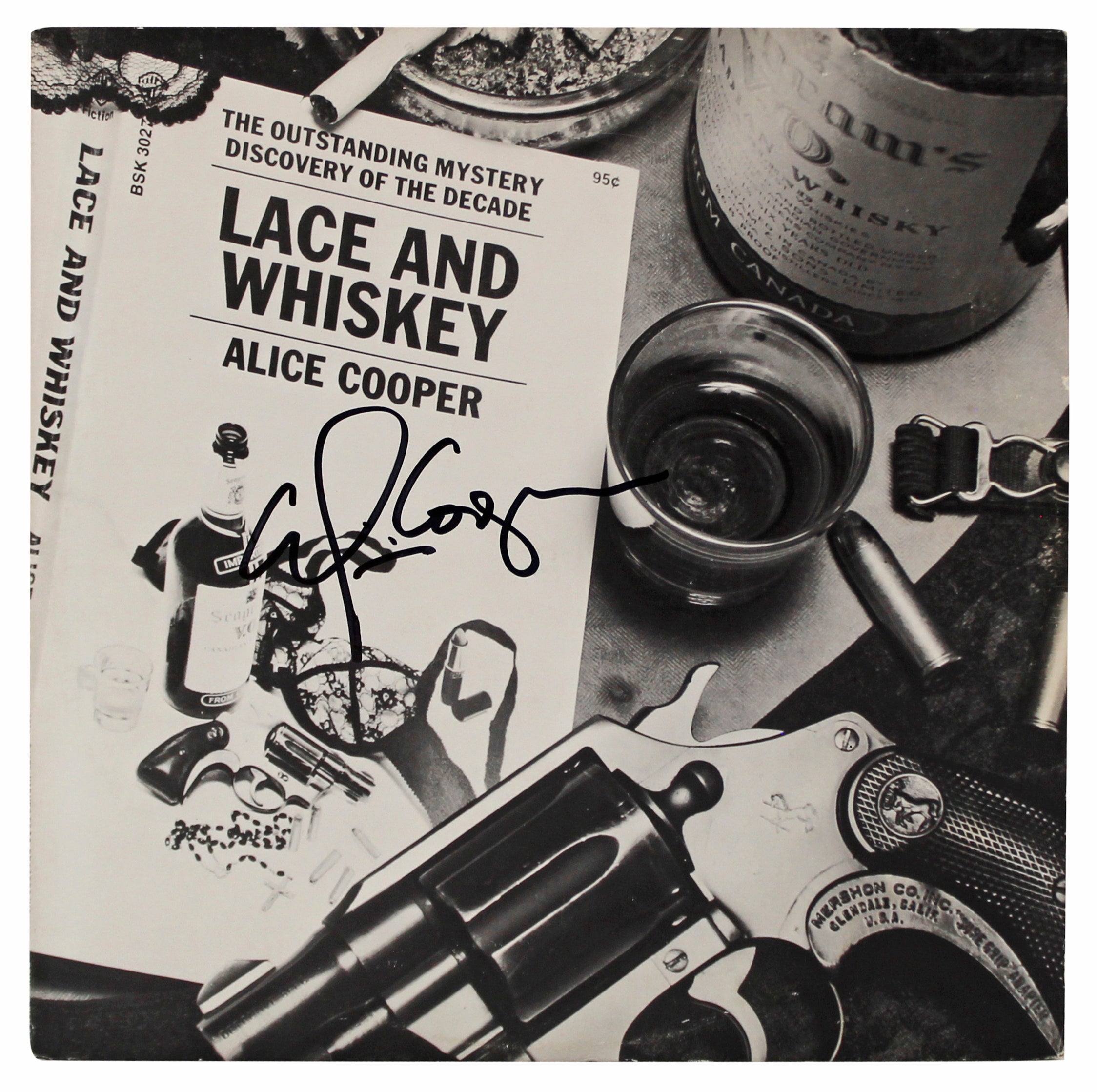 Alice Cooper Signed Lace And Whiskey Album Cover W/ Vinyl BAS Witness #1W793725