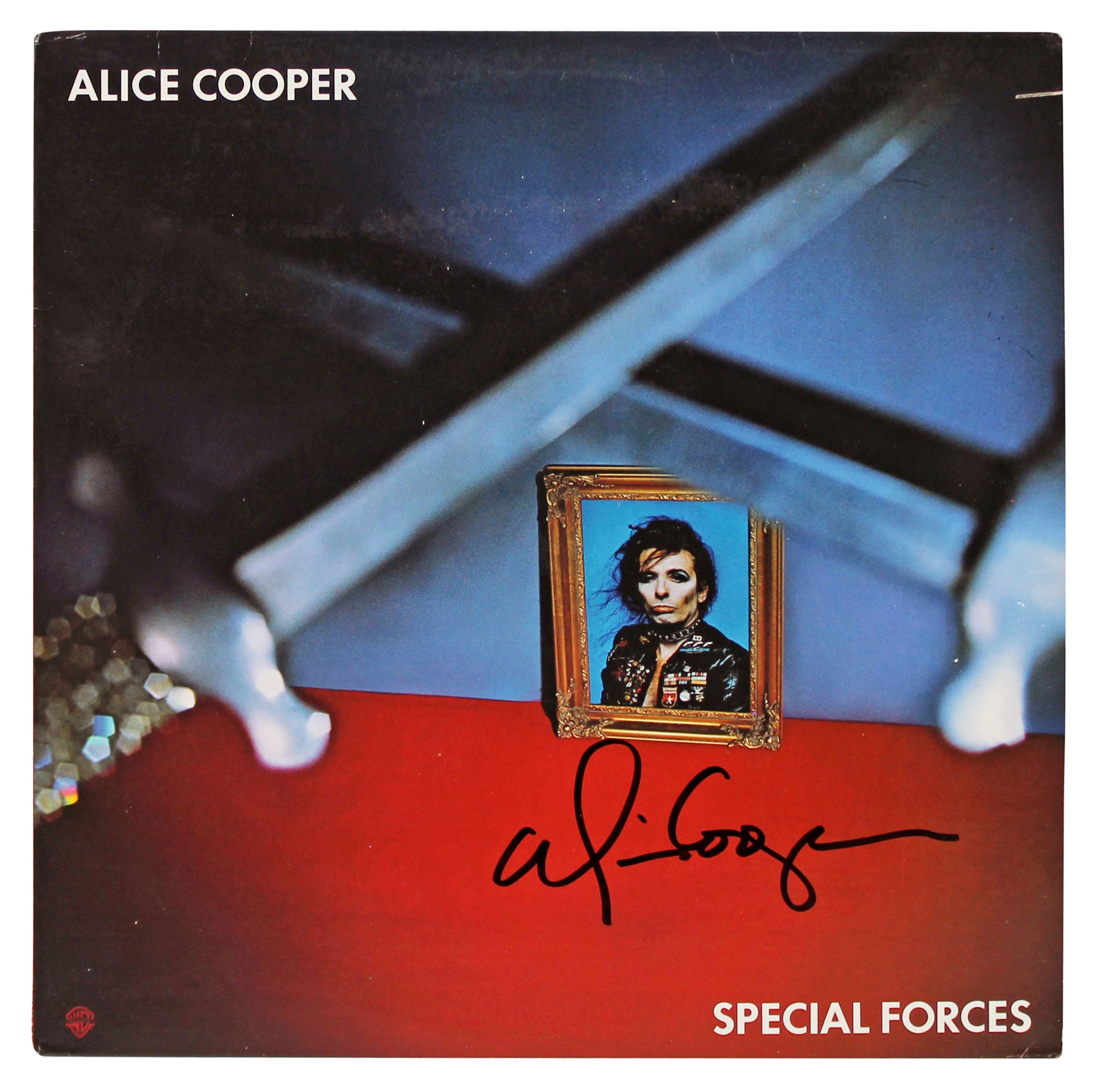 Alice Cooper Authentic Signed Special Forces Album Cover W/ Vinyl BAS Witnessed #1W793722