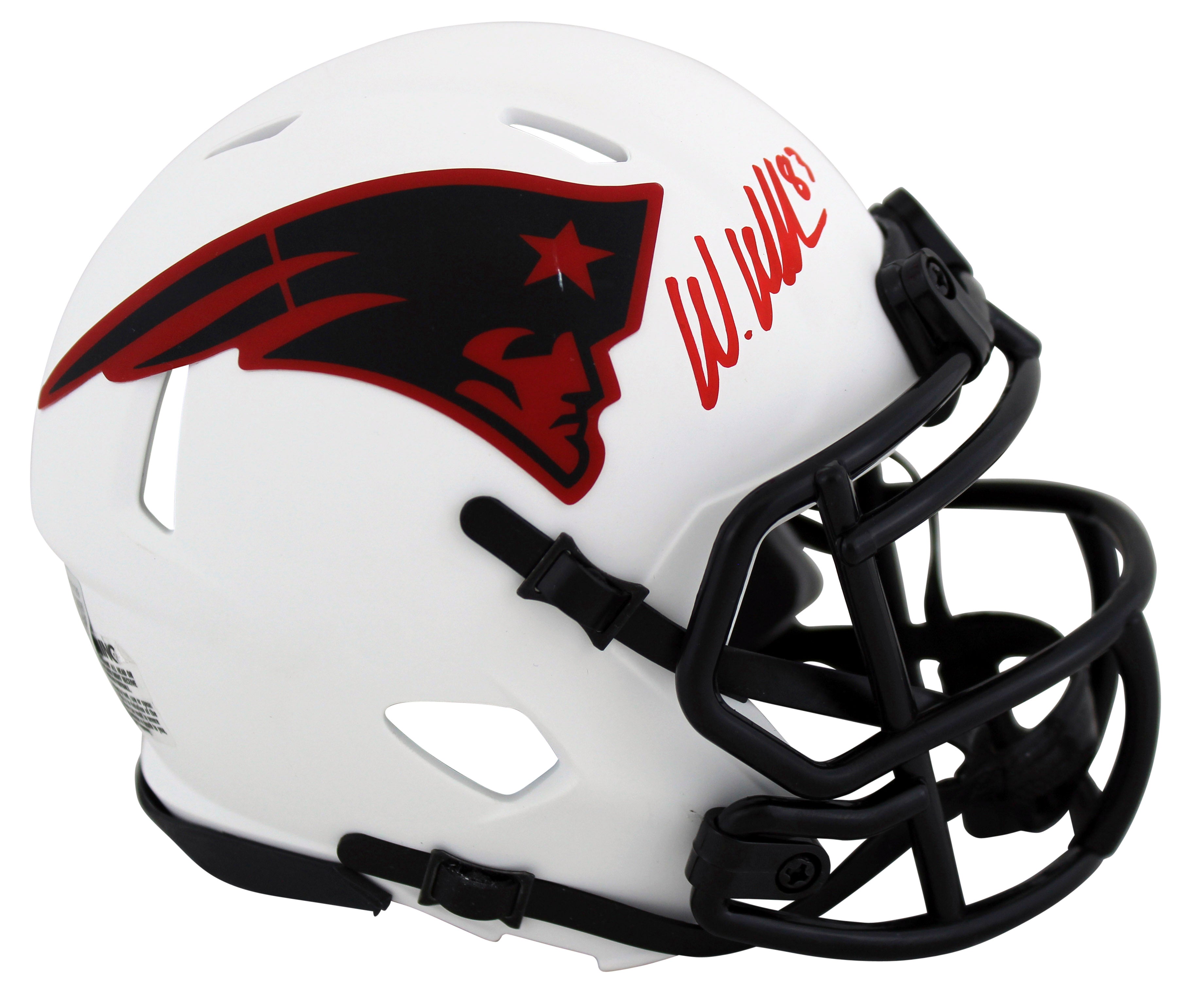 Patriots Wes Welker Authentic Signed Lunar Speed Mini Helmet BAS Witnessed