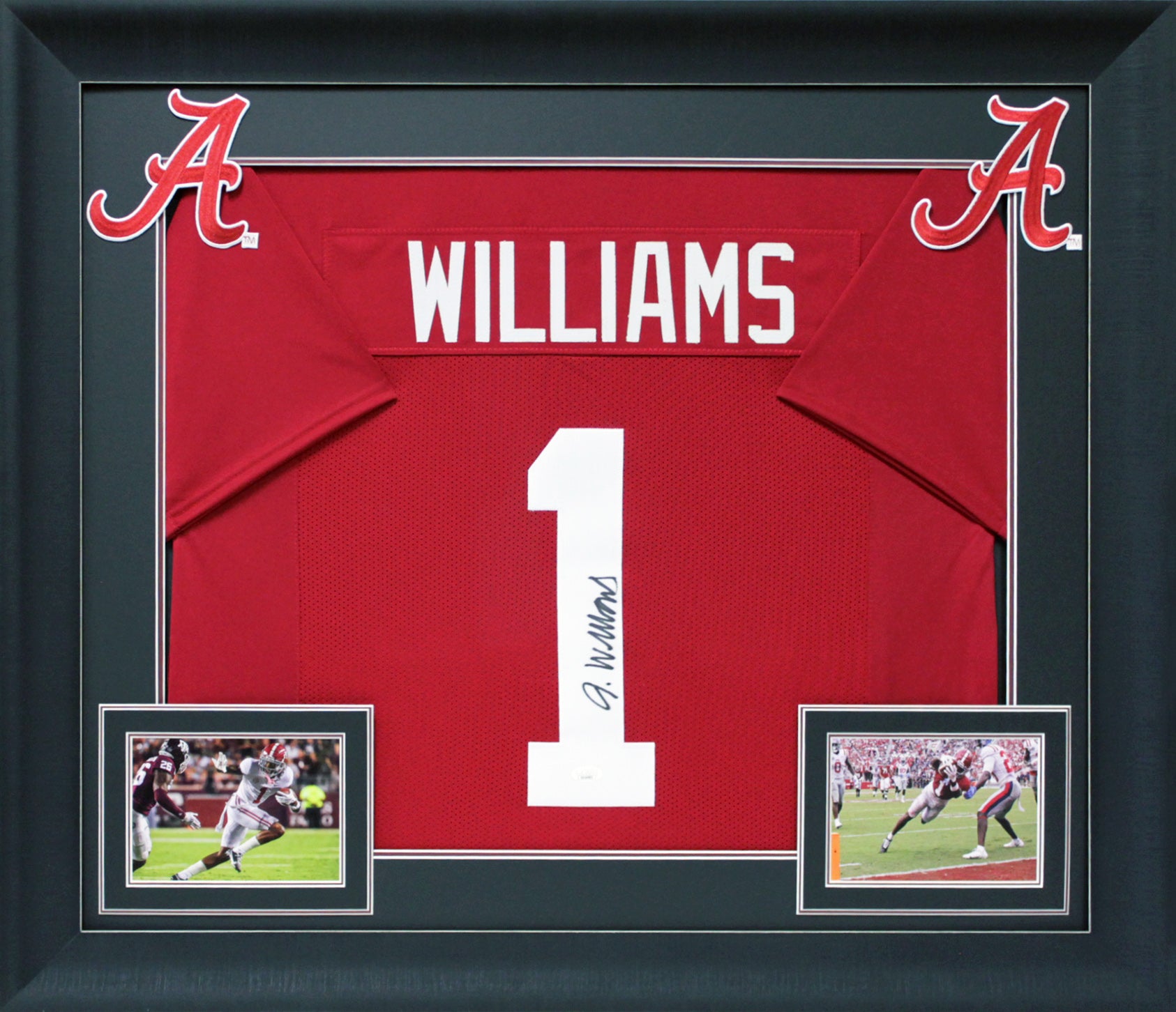 Alabama Jameson Williams Signed Maroon Pro Style Framed Jersey BAS Witnessed