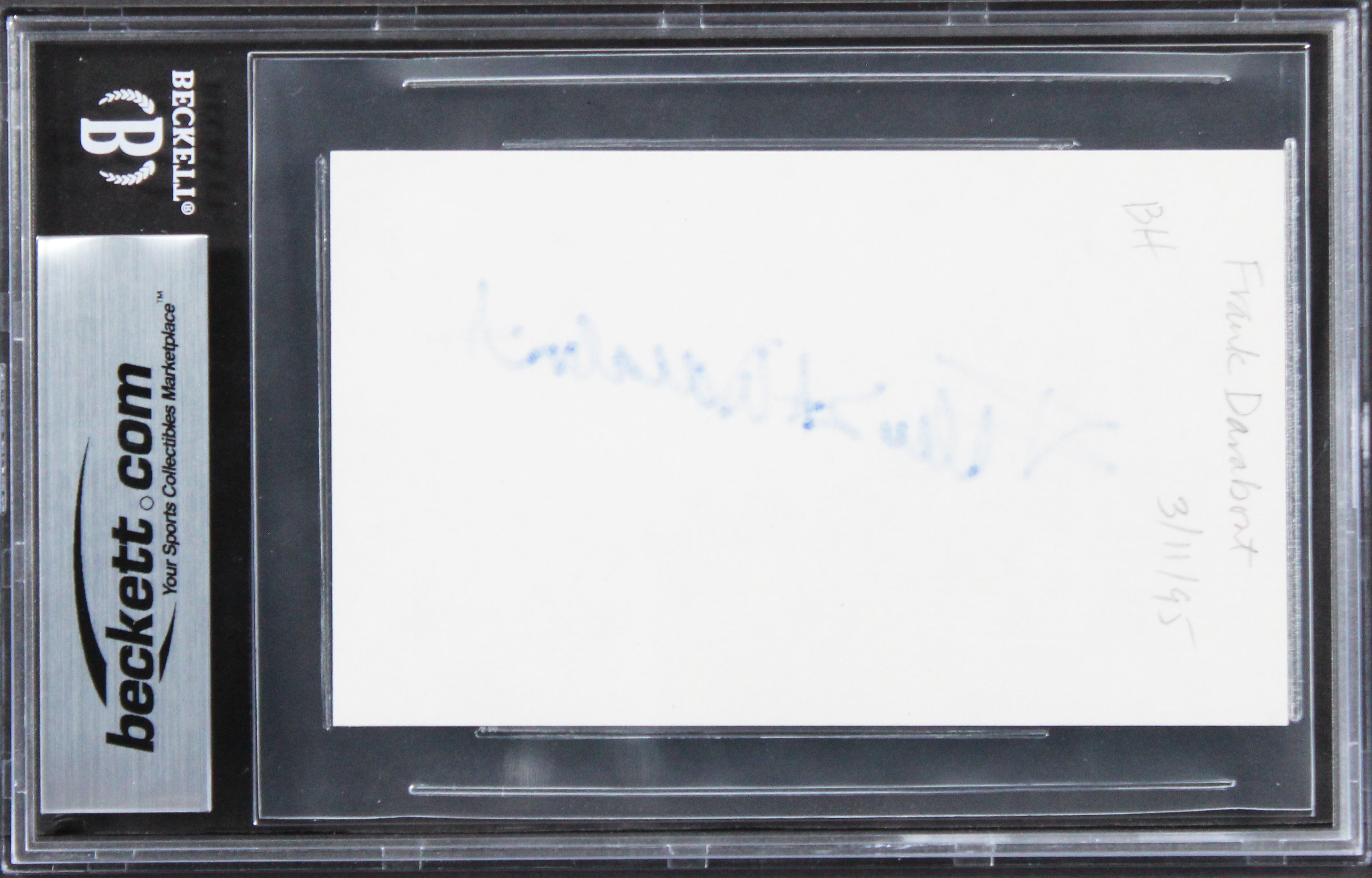 Frank Darabont The Shawshank Redemption Signed 3x5 Index Card BAS Slabbed