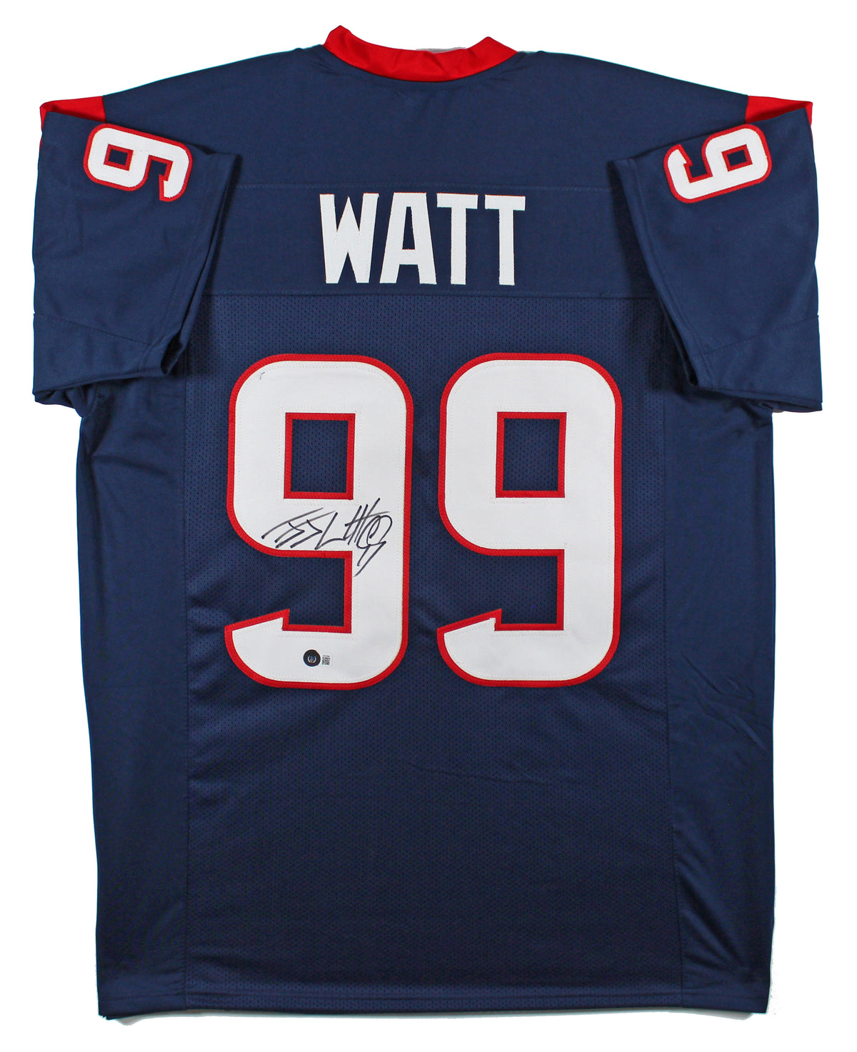 J.J. Watt Authentic Signed Navy Blue Pro Style Jersey Autographed BAS Witnessed