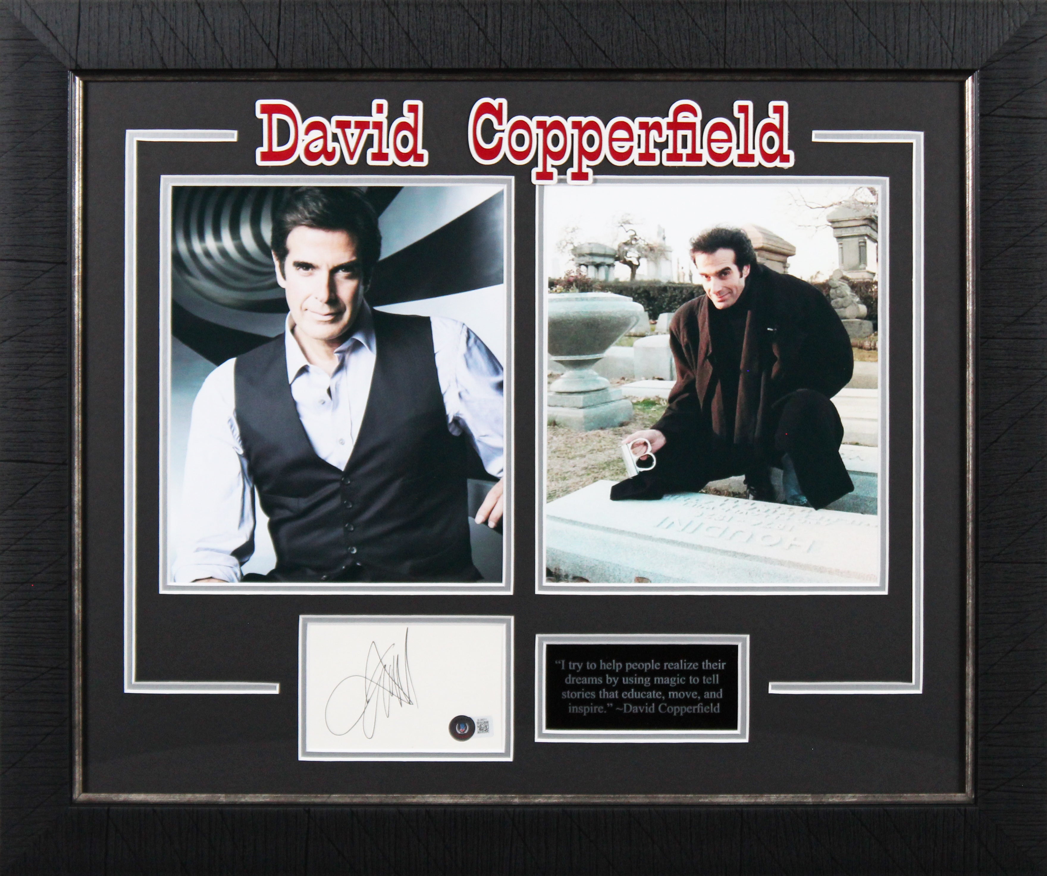 David Copperfield Authentic Signed 3x5 Index Card Framed Display BAS #BL98211