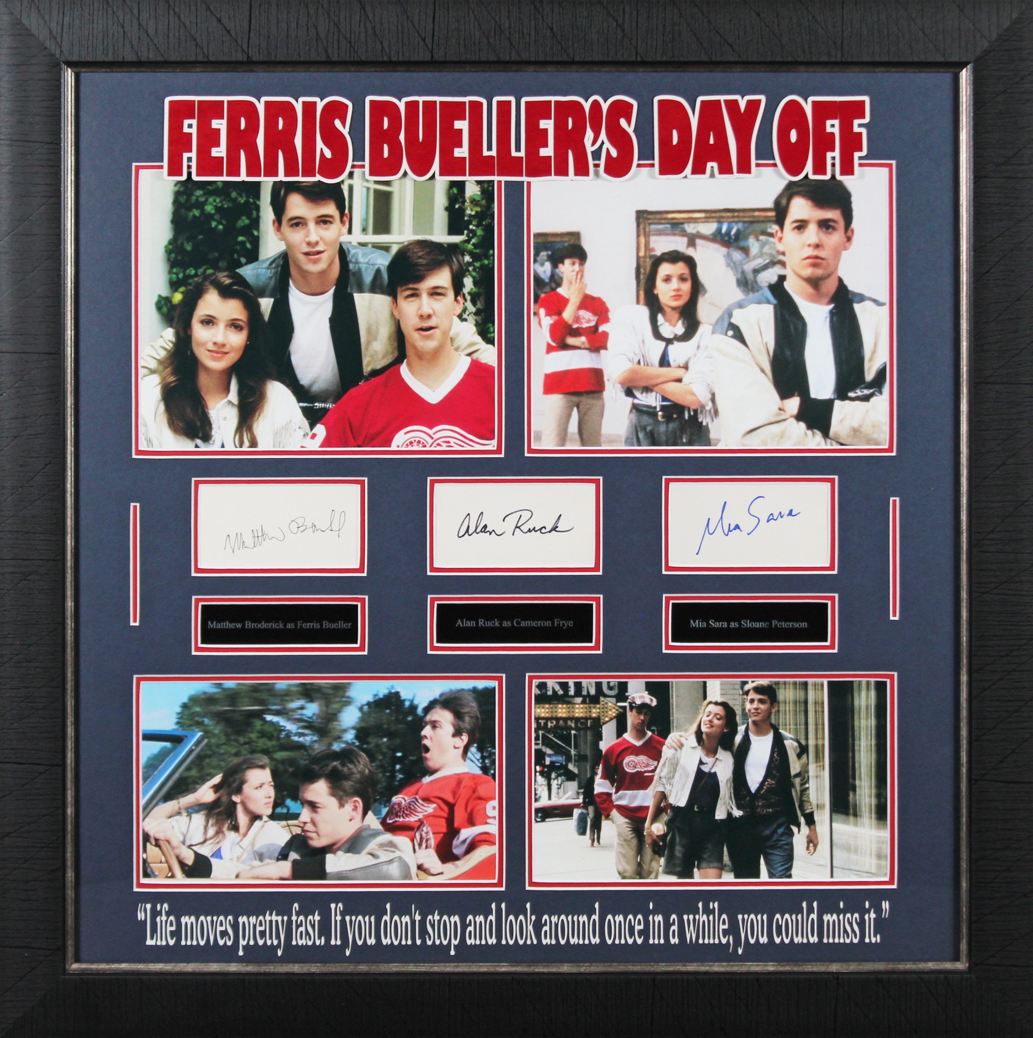 Ferris Bueller's Day Off (3) Broderick, Ruck & Sara  Signed Framed Display BAS