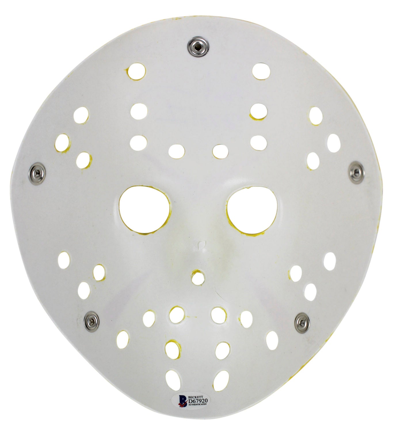 Ari Lehman Friday The 13th Jason 1 Authentic Signed Yellow Jason Mask BAS