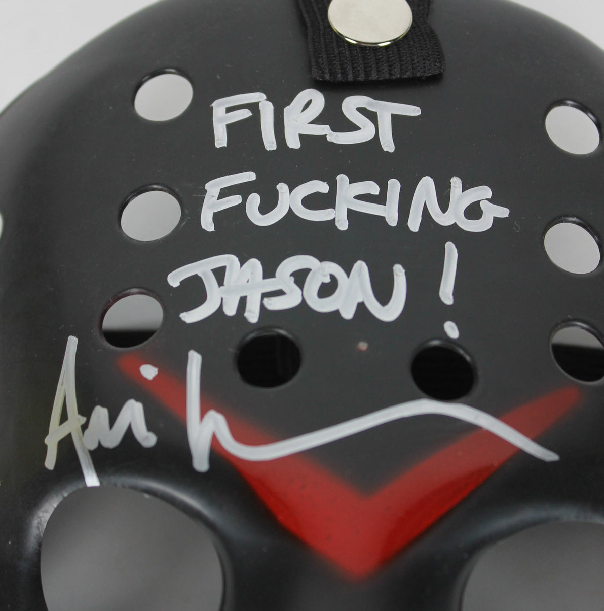 Ari Lehman Friday The 13th "First F****** Jason!" Signed Black Jason Mask BAS