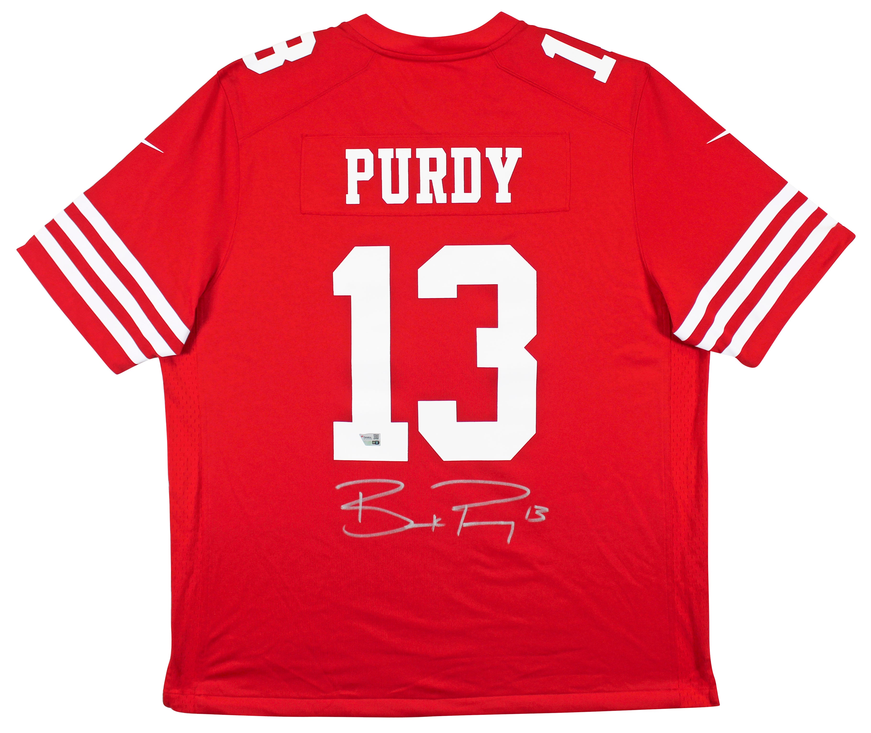 49ers Brock Purdy Authentic Signed Red Nike Game Jersey Autographed Fanatics