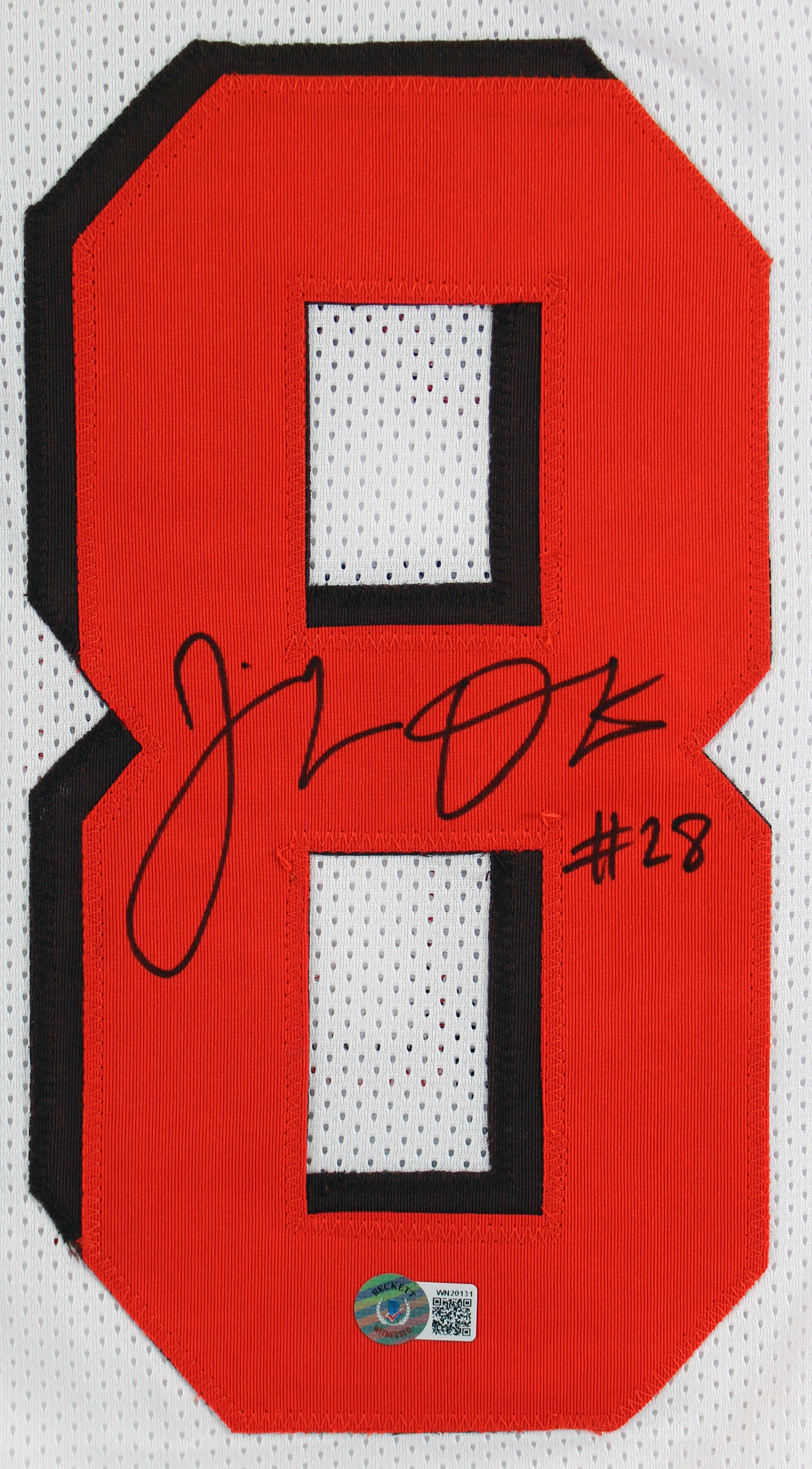 Jeremiah Owusu-Koramoah Authentic Signed White Pro Style Jersey BAS Witnessed