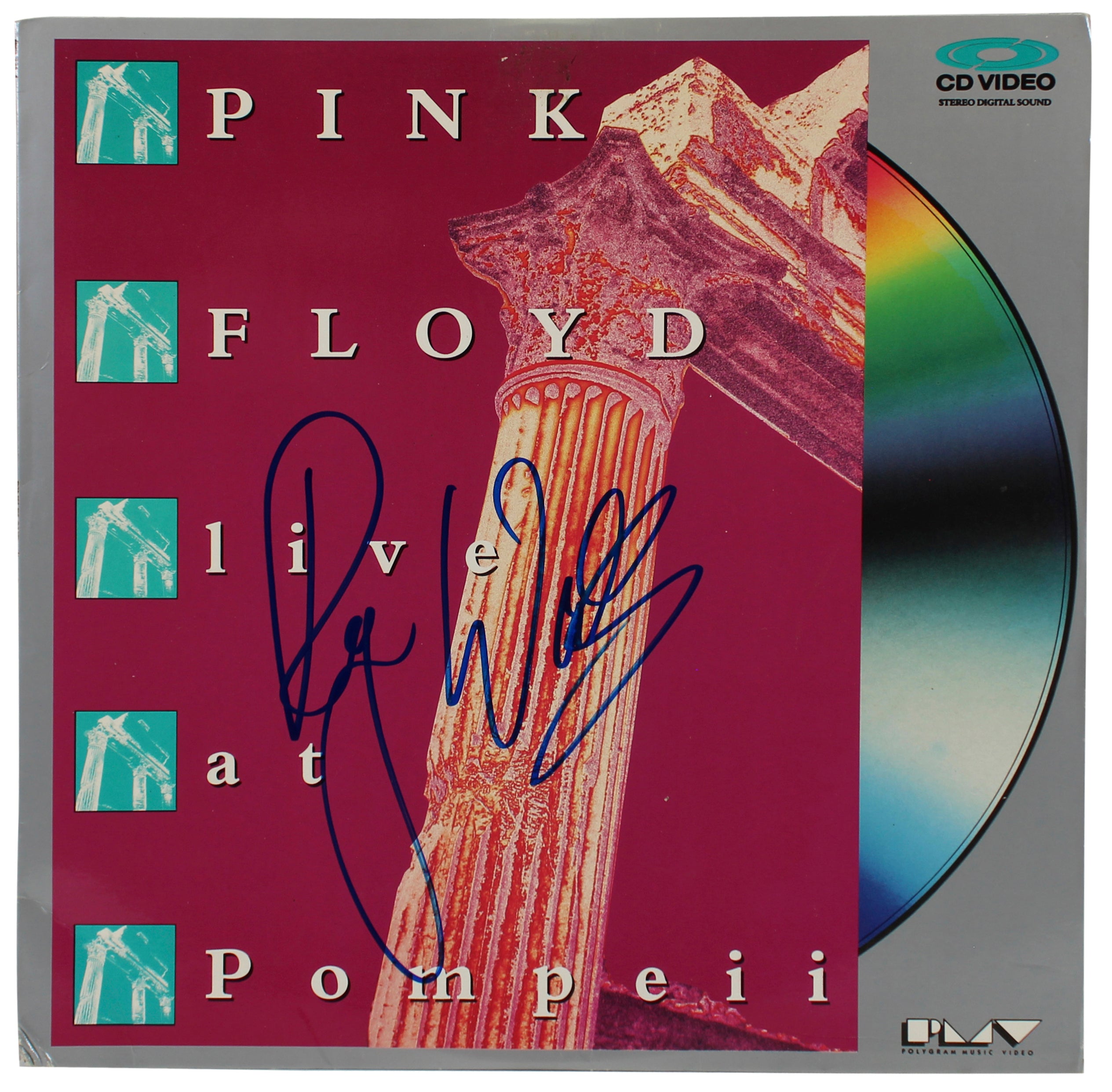 Roger Waters Pink Floyd Signed Live At Pompeii Laserdisc Cover BAS #AD43136