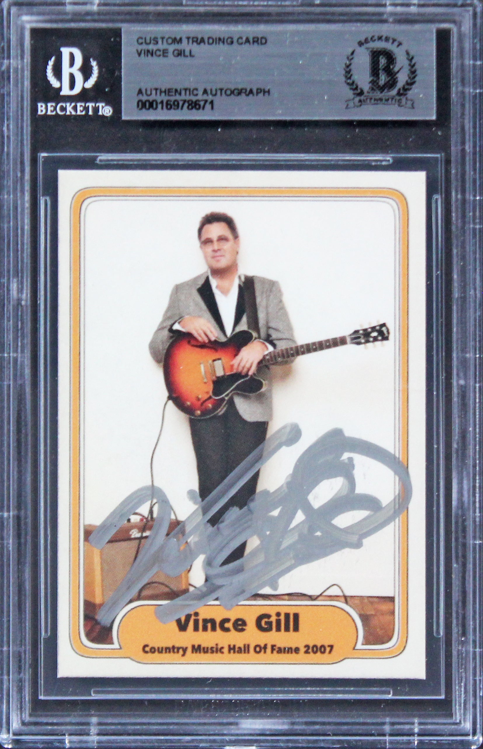 Vince Gill The Eagles Authentic Signed Custom Trading Card BAS Slabbed