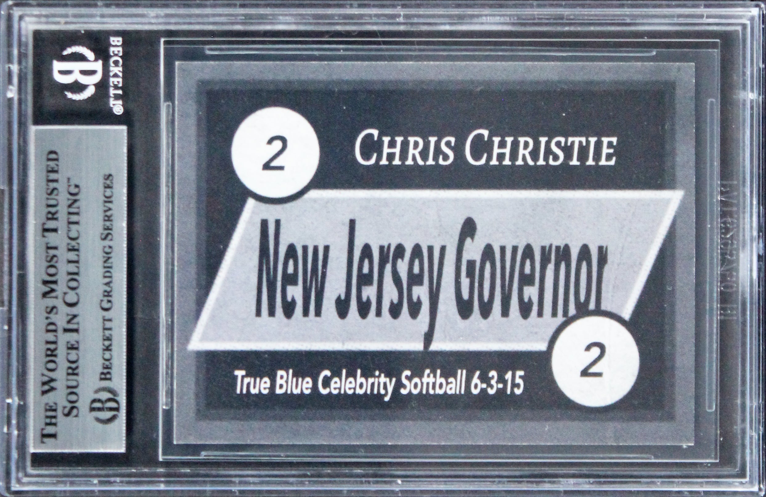 Chris Christie Former Governor Authentic Signed Custom Trading Card BAS Slabbed