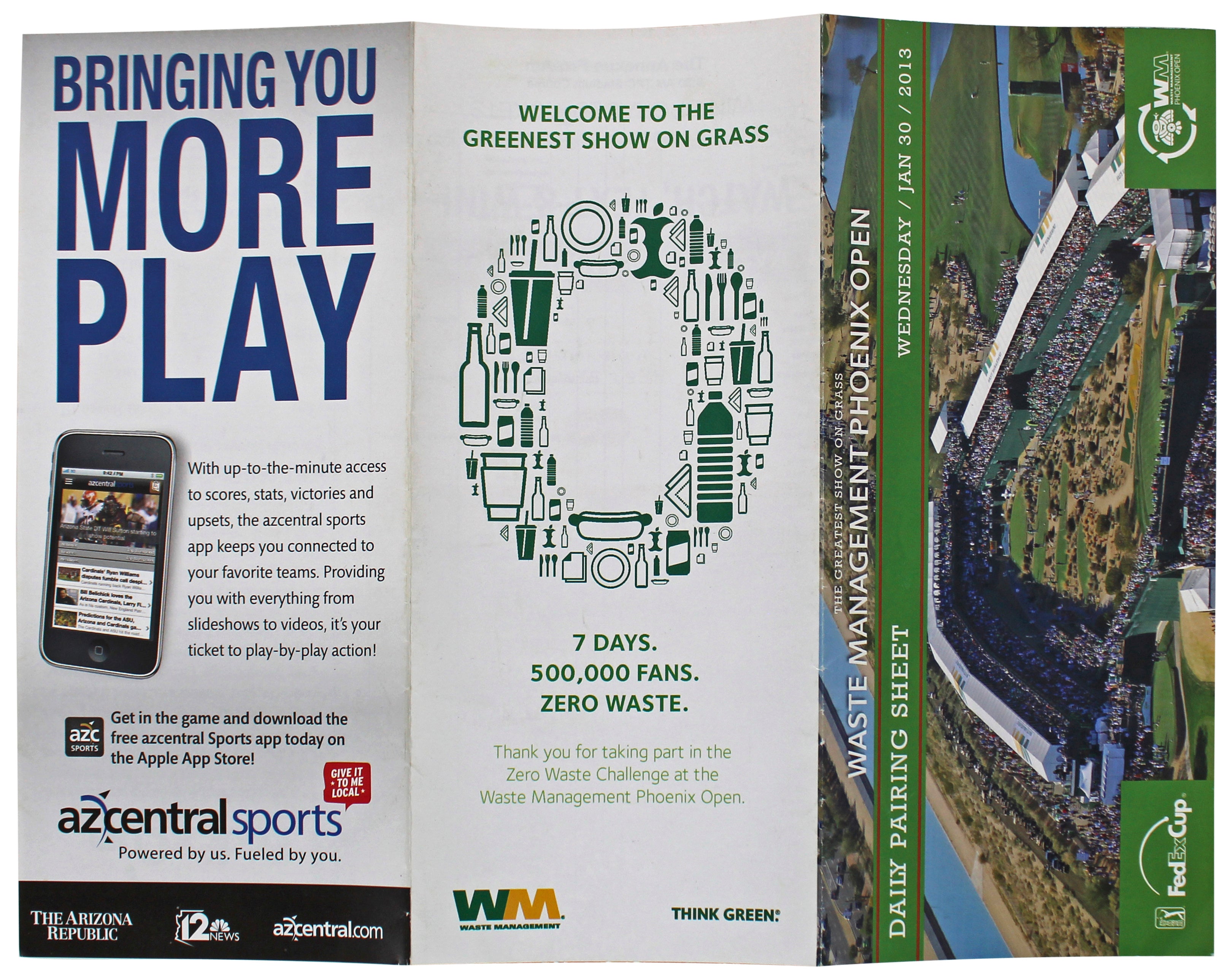 Michael Phelps Authentic Signed Waste Management Phoenix Open Map BAS #BK12634