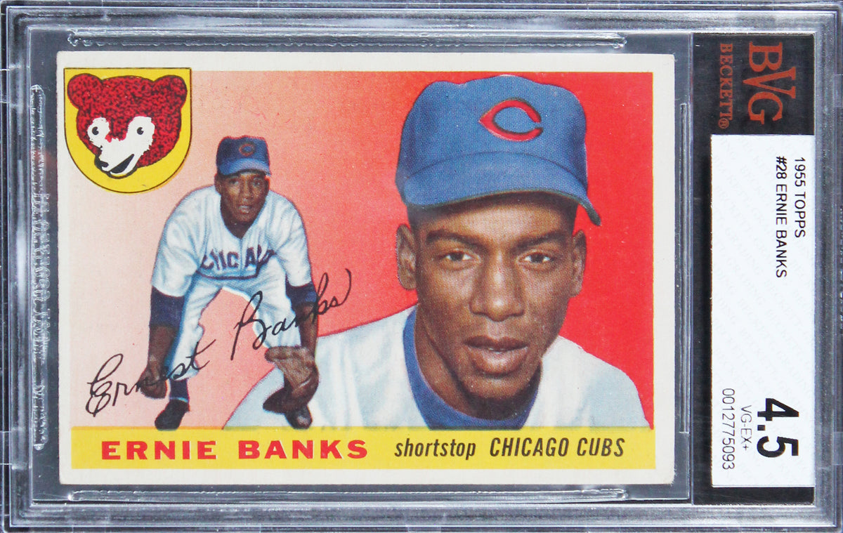 Cubs Ernie Banks 1953 Topps #28 Card Graded VG-EX+ 4.5 BGS Slabbed