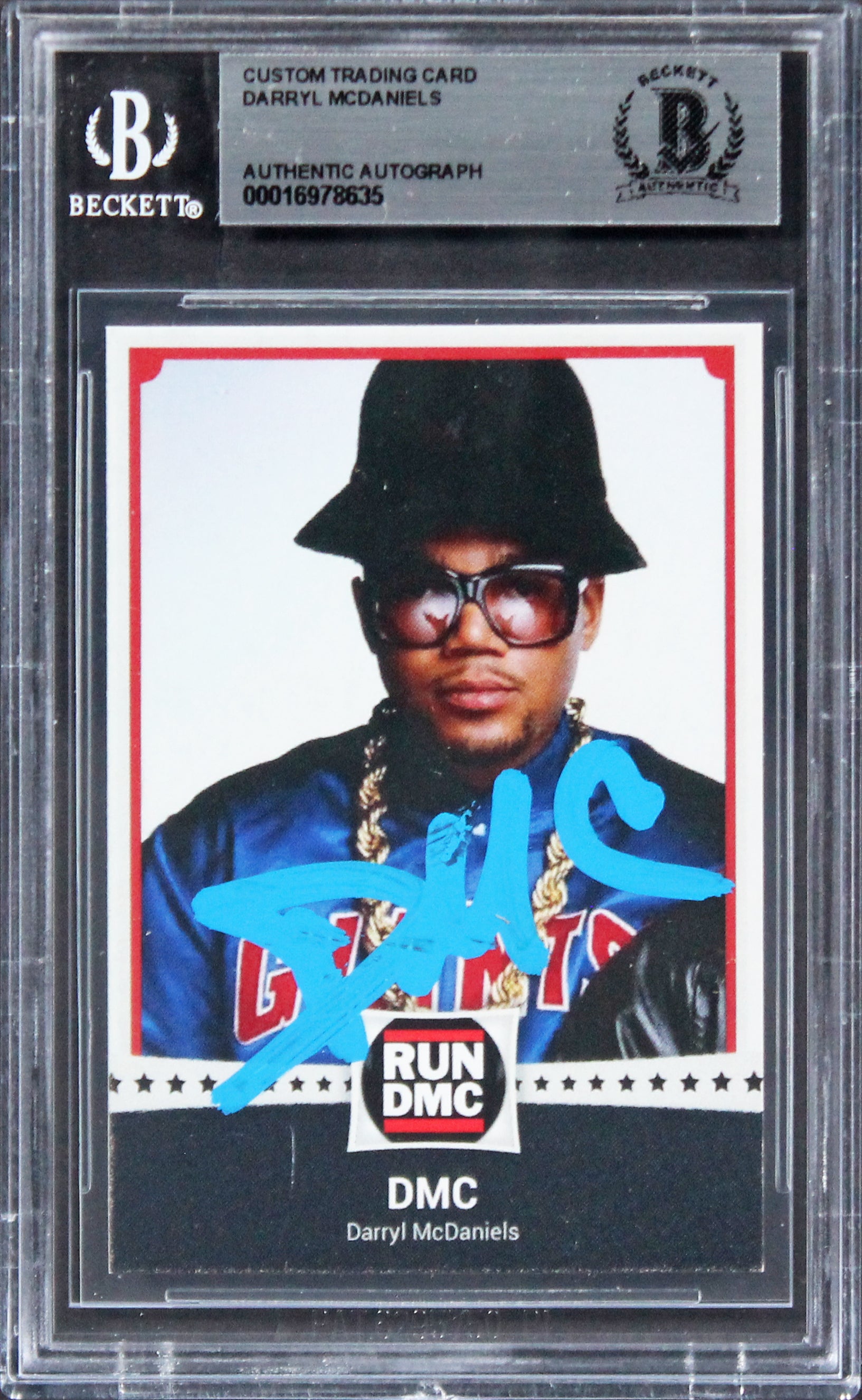 Darryl McDaniels Run DMC Authentic Signed Custom Trading Card BAS Slabbed 1