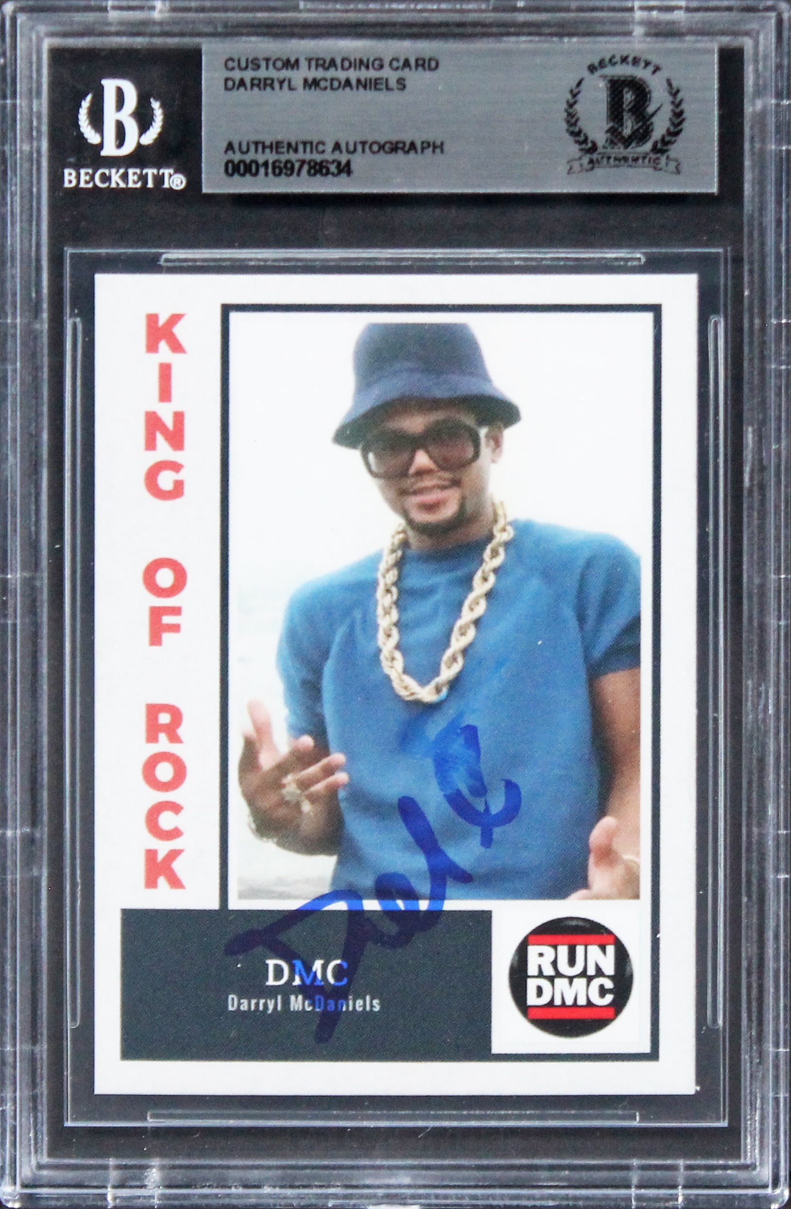 Darryl McDaniels Run DMC Authentic Signed Custom Trading Card BAS Slabbed 2