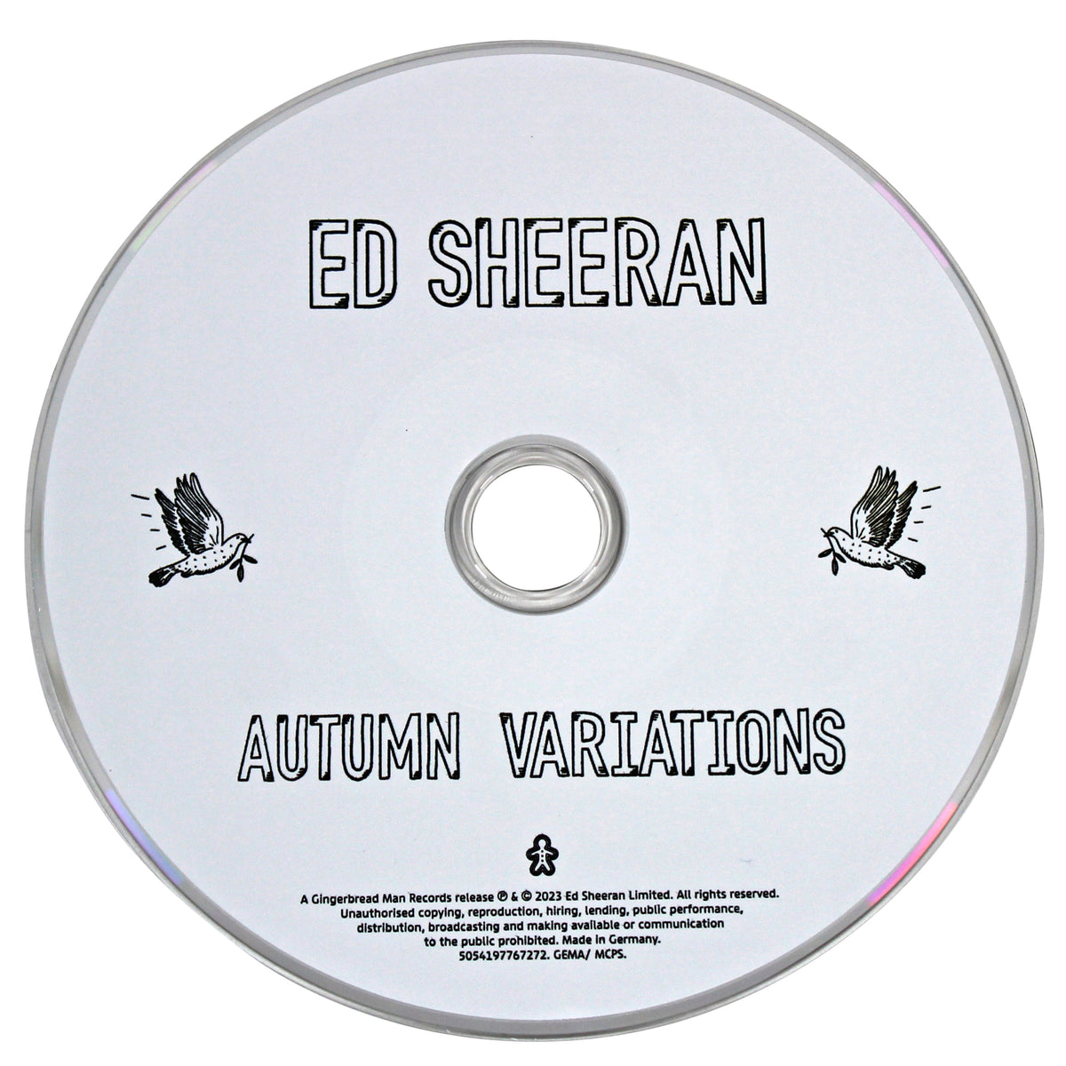 Ed Sheeran Authentic Signed Autumn Variations Cd Insert W/ Disk BAS 2