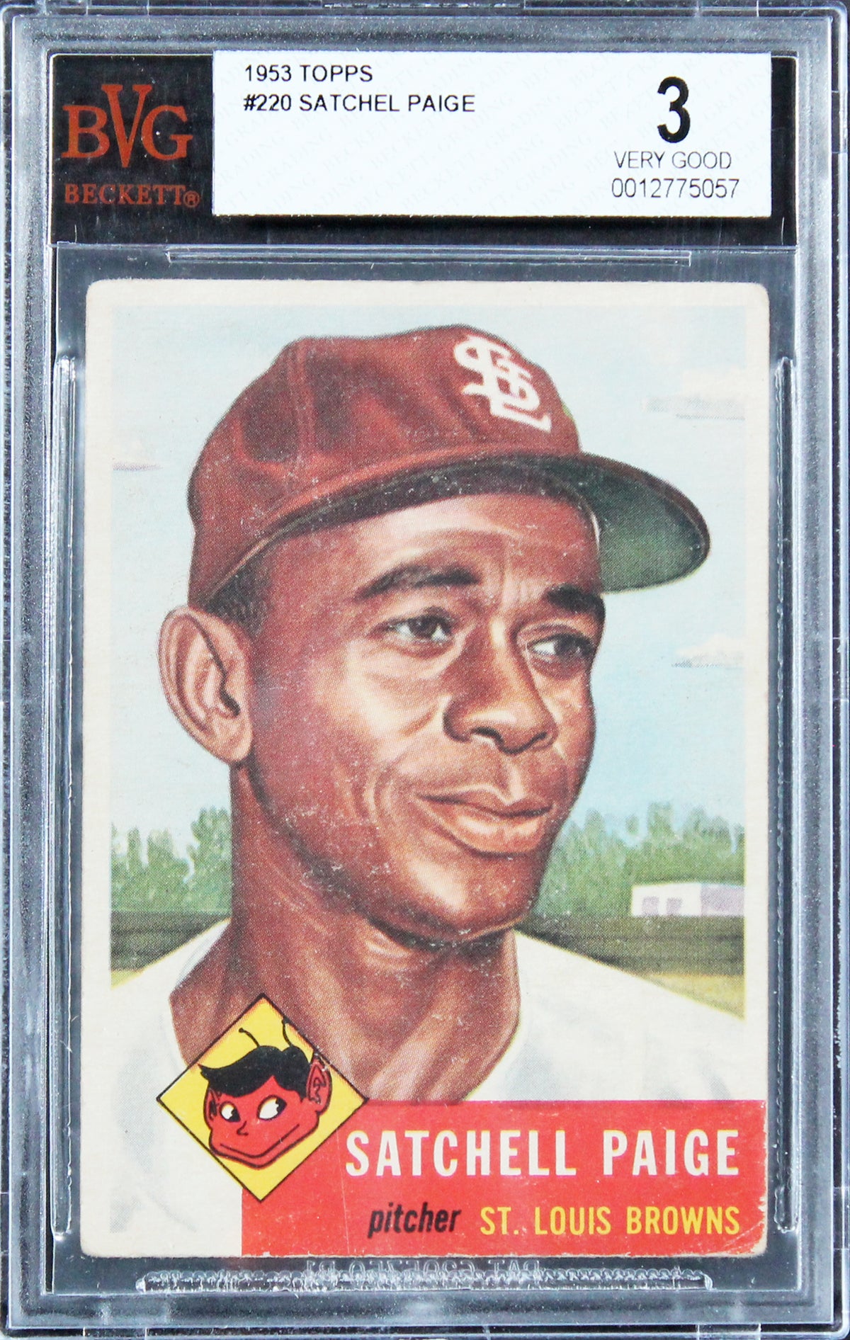 Browns Satchell Paige 1953 Topps #220 Card Graded Very Good 3 BGS Slabbed