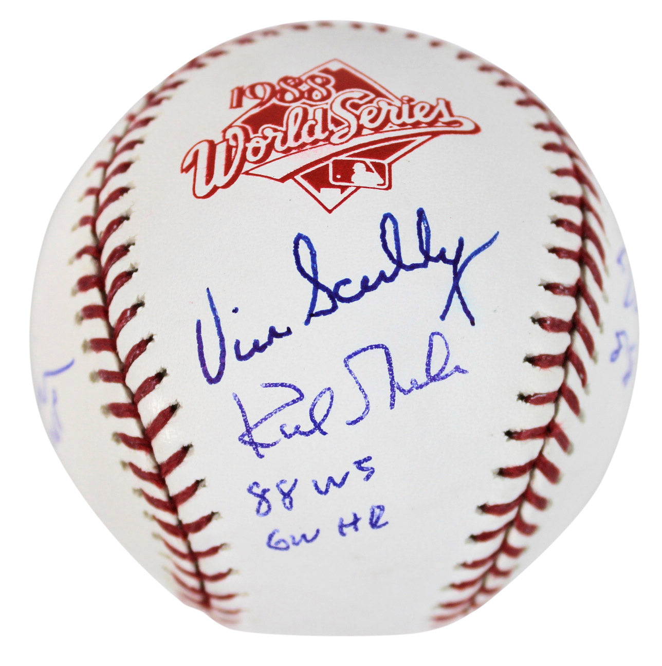 Dodgers (4) Scully, Hershiser, Lasorda & Gibson Signed 88 WS Logo Baseball BAS