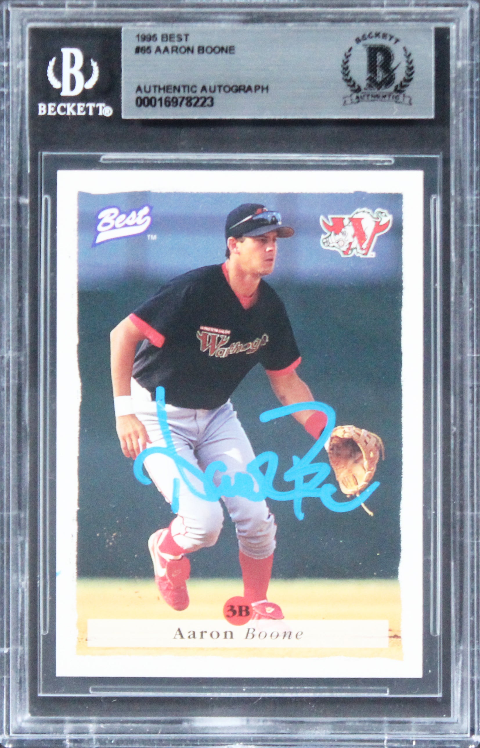 Aaron Boone Authentic Signed 1995 Best #55 Card Autographed BAS Slabbed