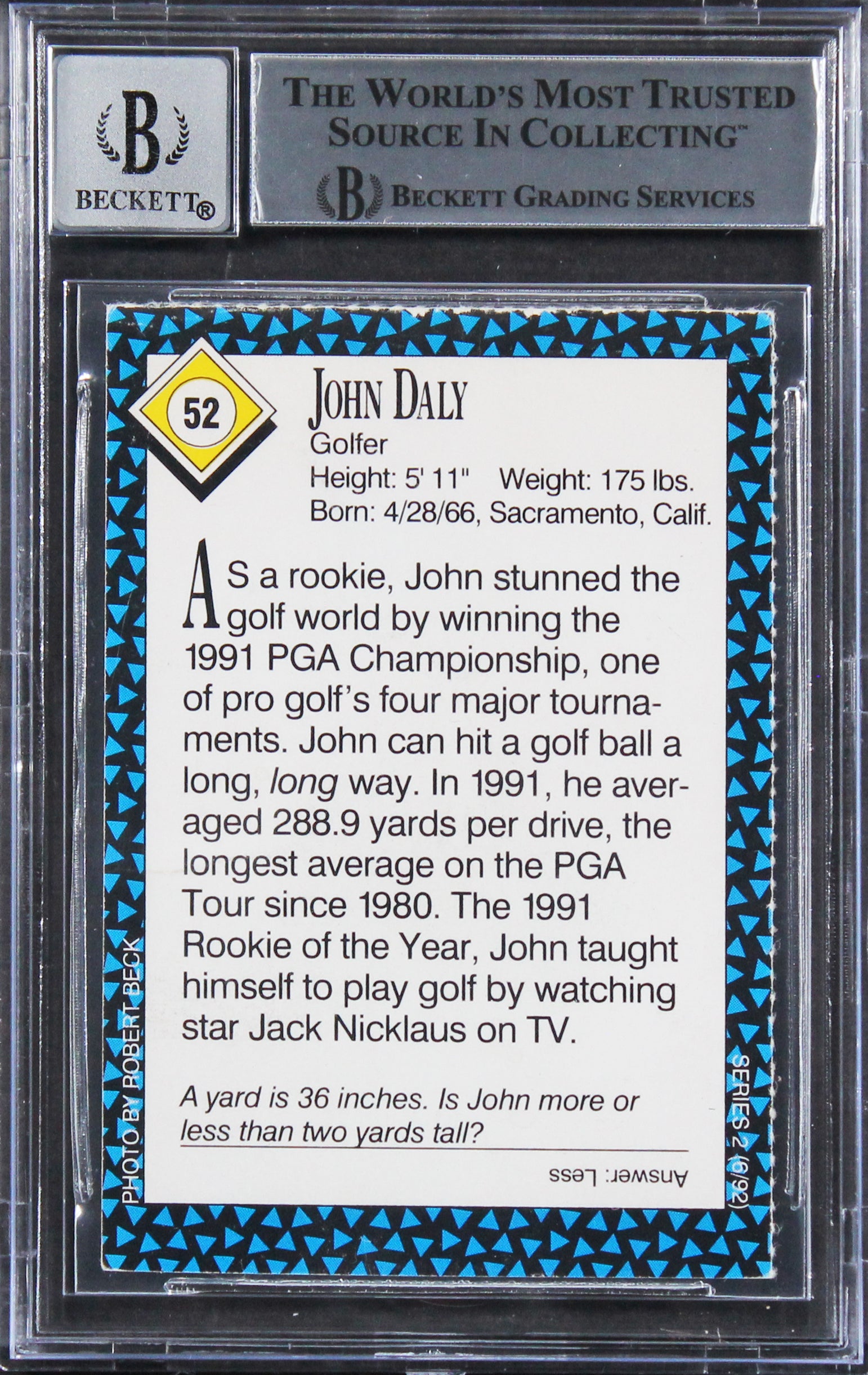 John Daly Authentic Signed 1992 SI For Kids II #52 Card Auto 10! BAS Slabbed