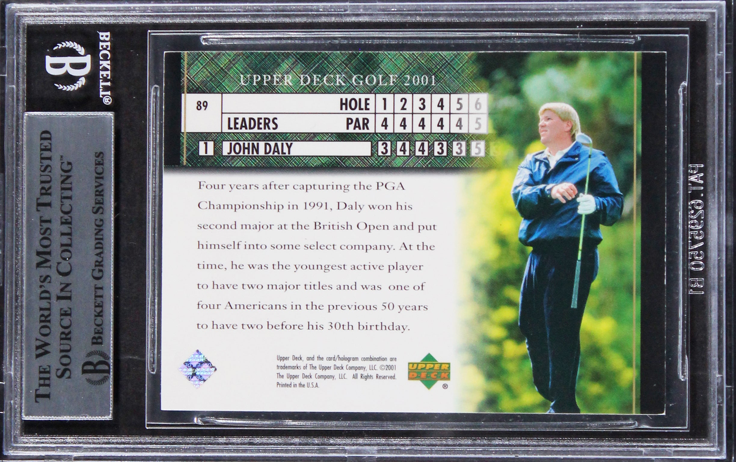 John Daly Authentic Signed 2001 Upper Deck #89 Card Autographed BAS Slabbed