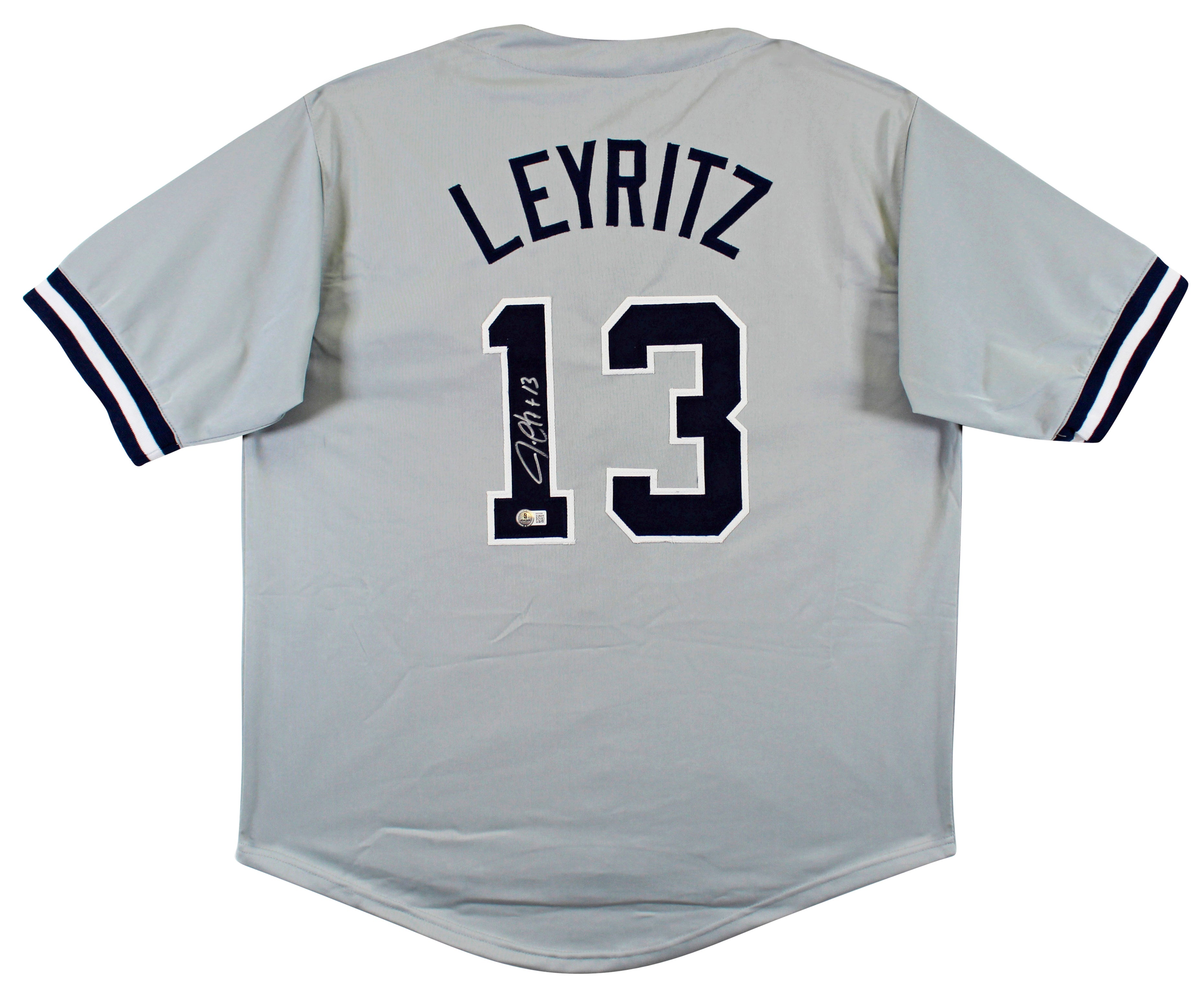 Jim Leyritz Authentic Signed Grey Pro Style Jersey Autographed BAS