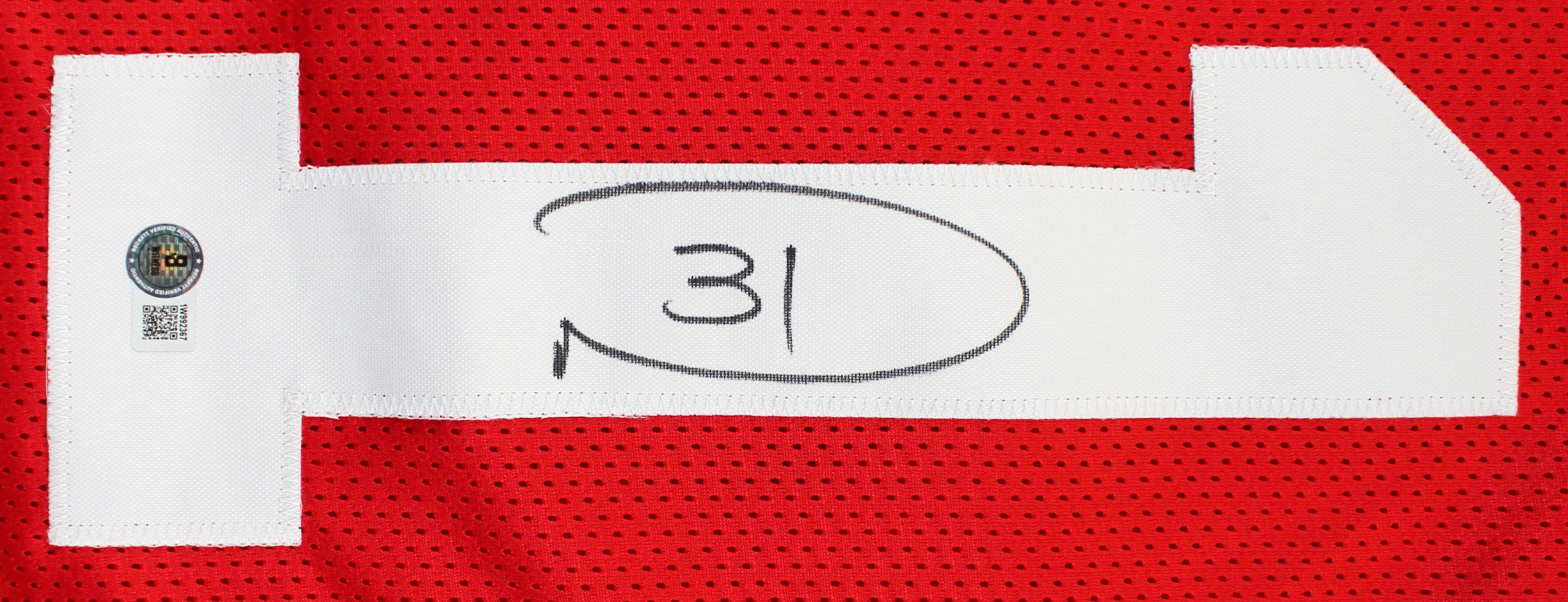 Donte Whitner Authentic Signed Red Pro Style Jersey Autographed BAS Witnessed