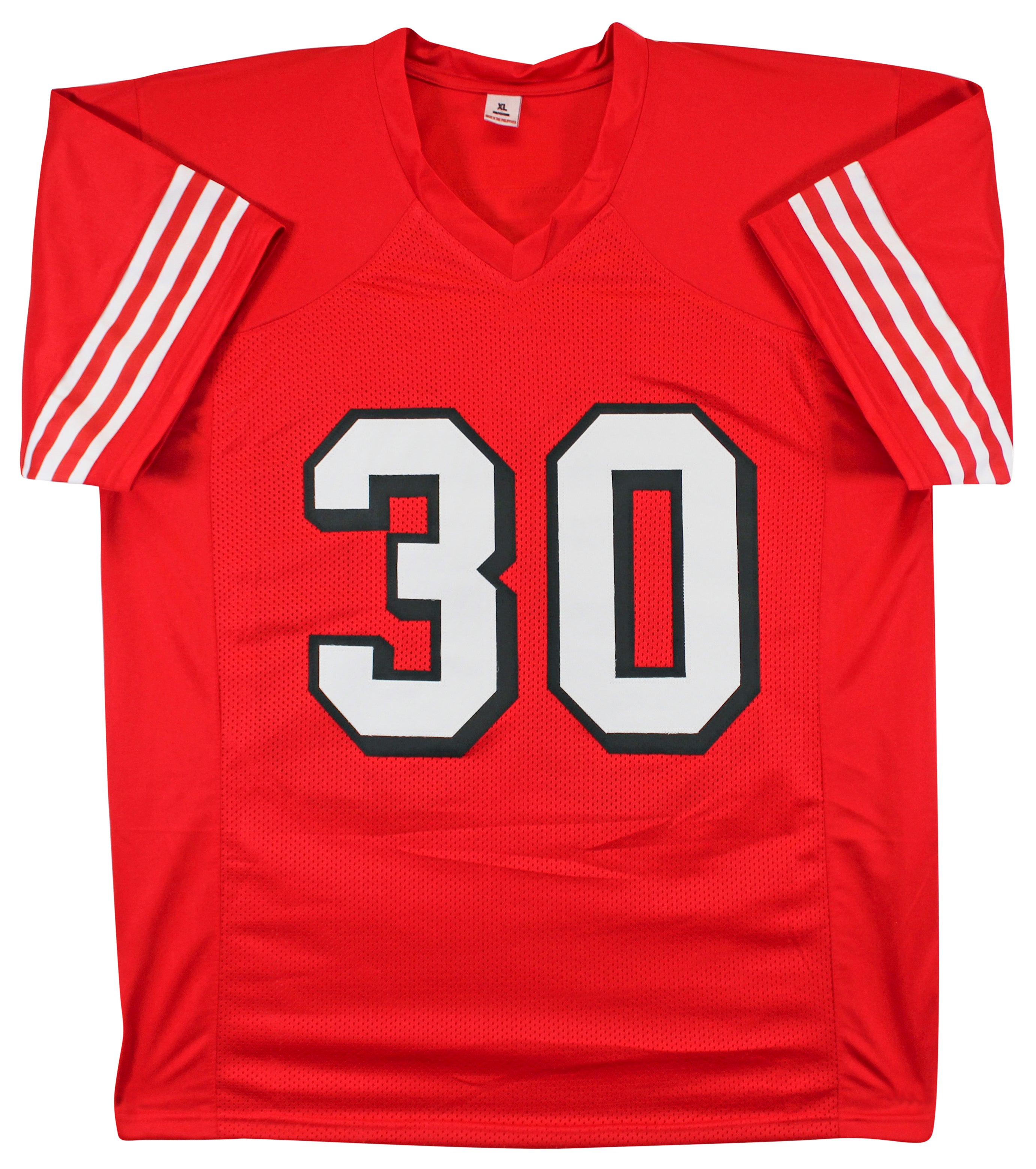 George Odum Authentic Signed Red Pro Style Jersey w/ Dropshadow BAS Witnessed