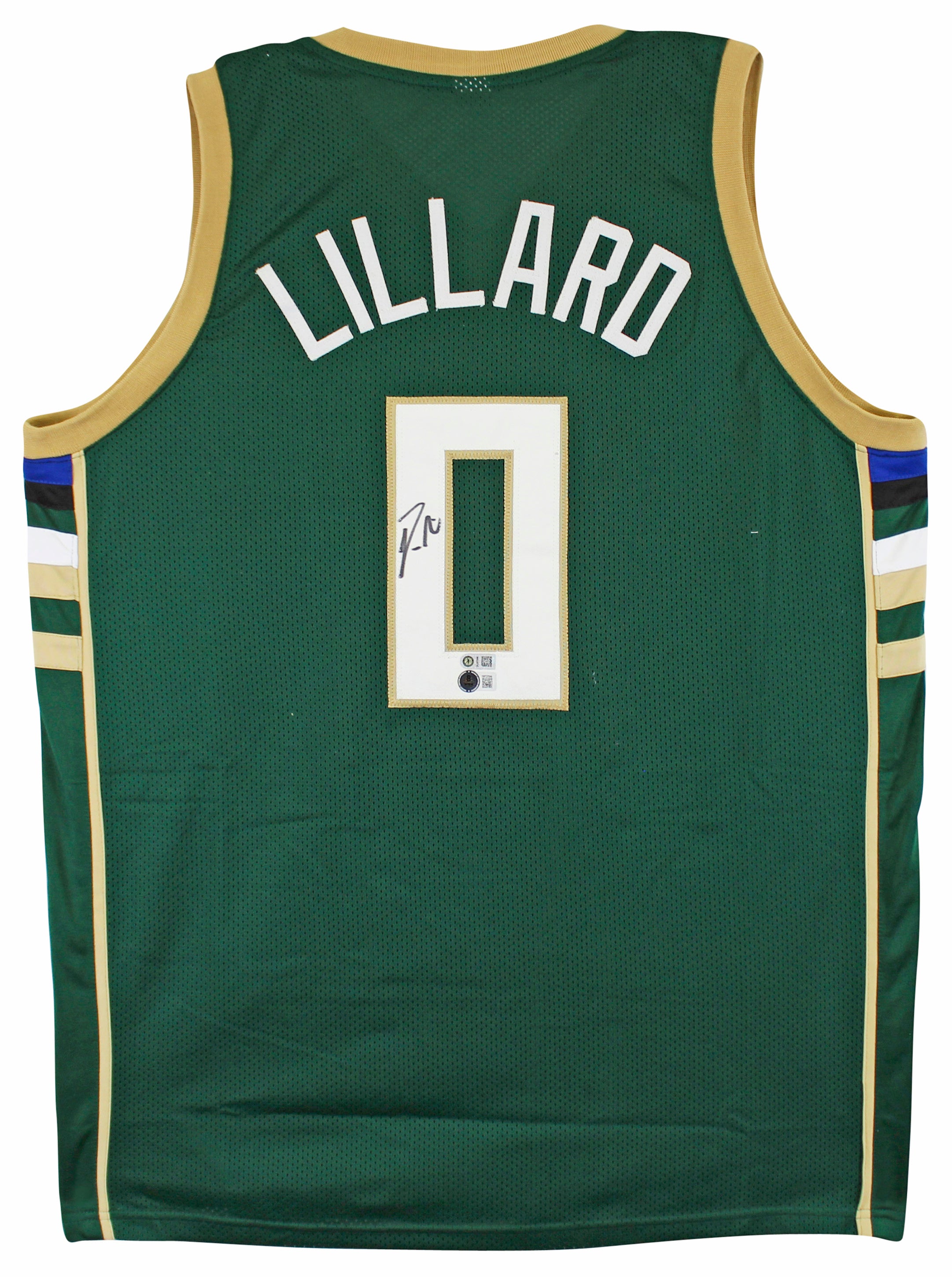 Damian Lillard Authentic Signed Green Pro Style Jersey Autographed BAS Witnessed