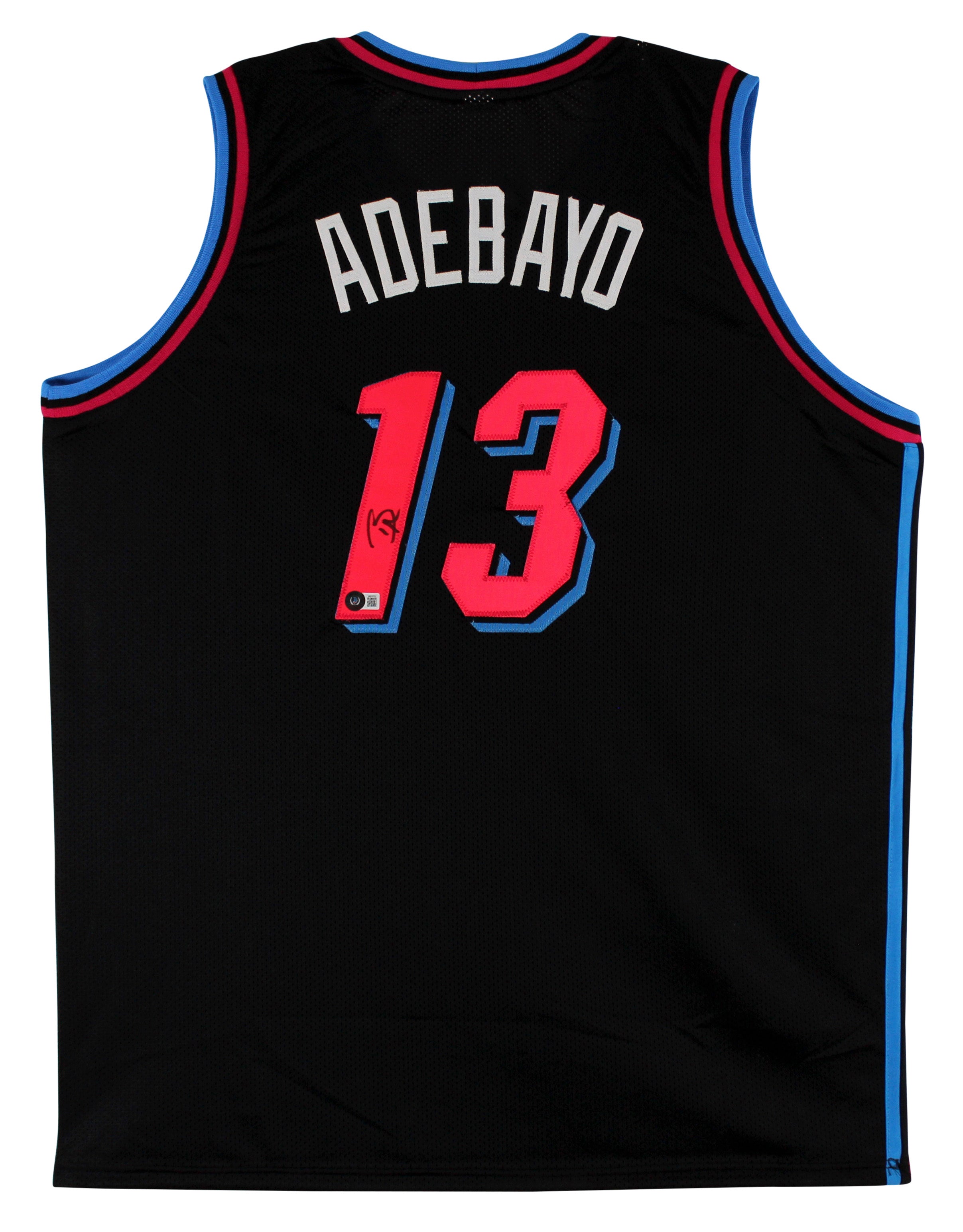 Bam Adebayo Authentic Signed Black Miami Vice Pro Style Jersey BAS Witnessed