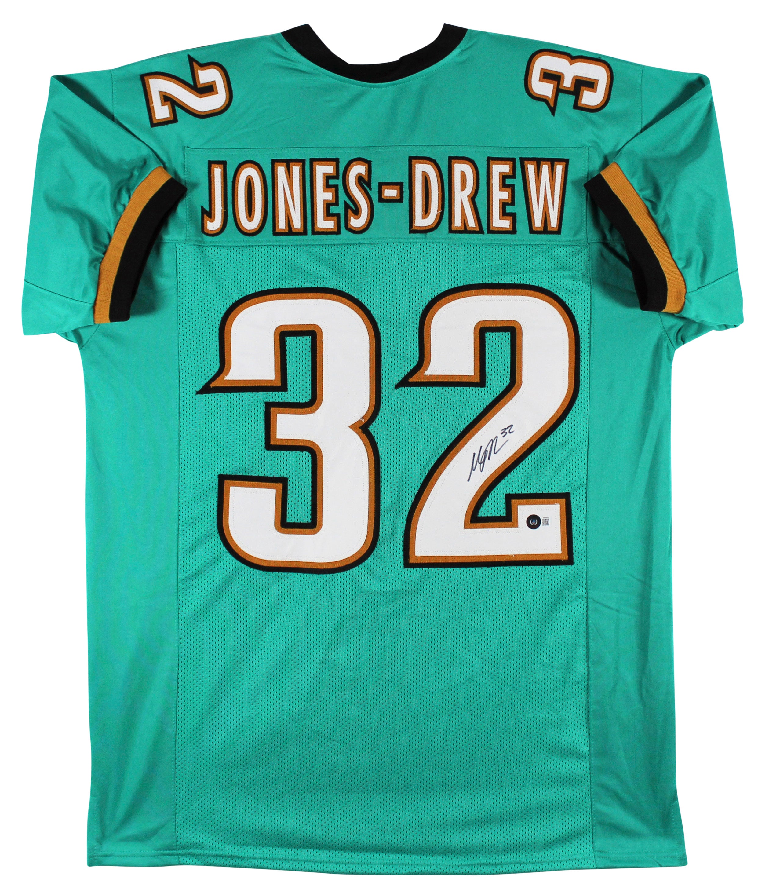 Maurice Jones-Drew Authentic Signed Teal Pro Style Jersey BAS Witnessed