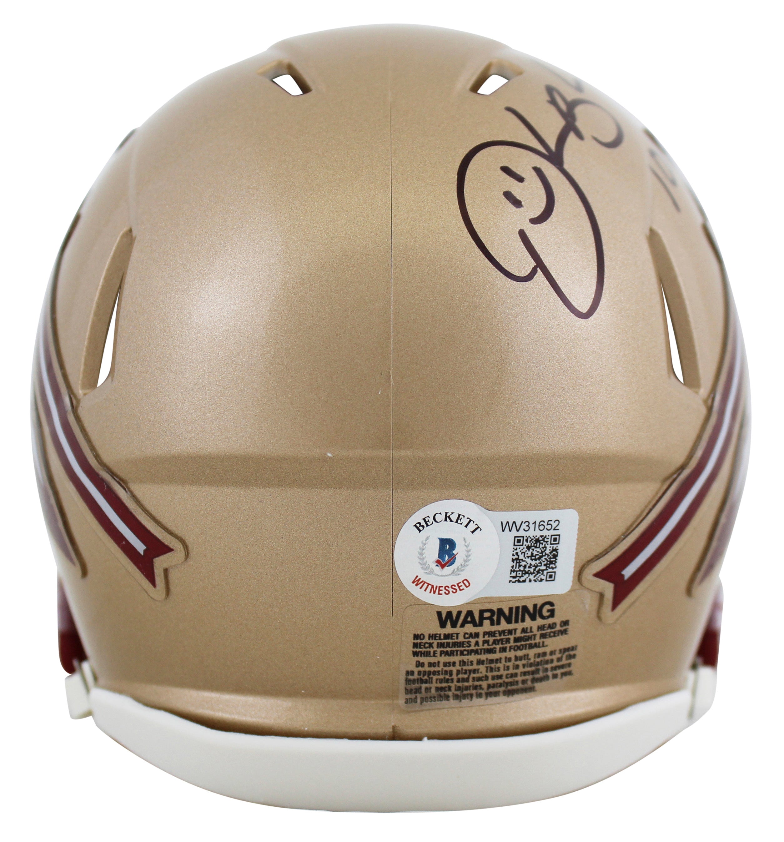 Florida State Derrick Brooks Authentic Signed Speed Mini Helmet BAS Witnessed